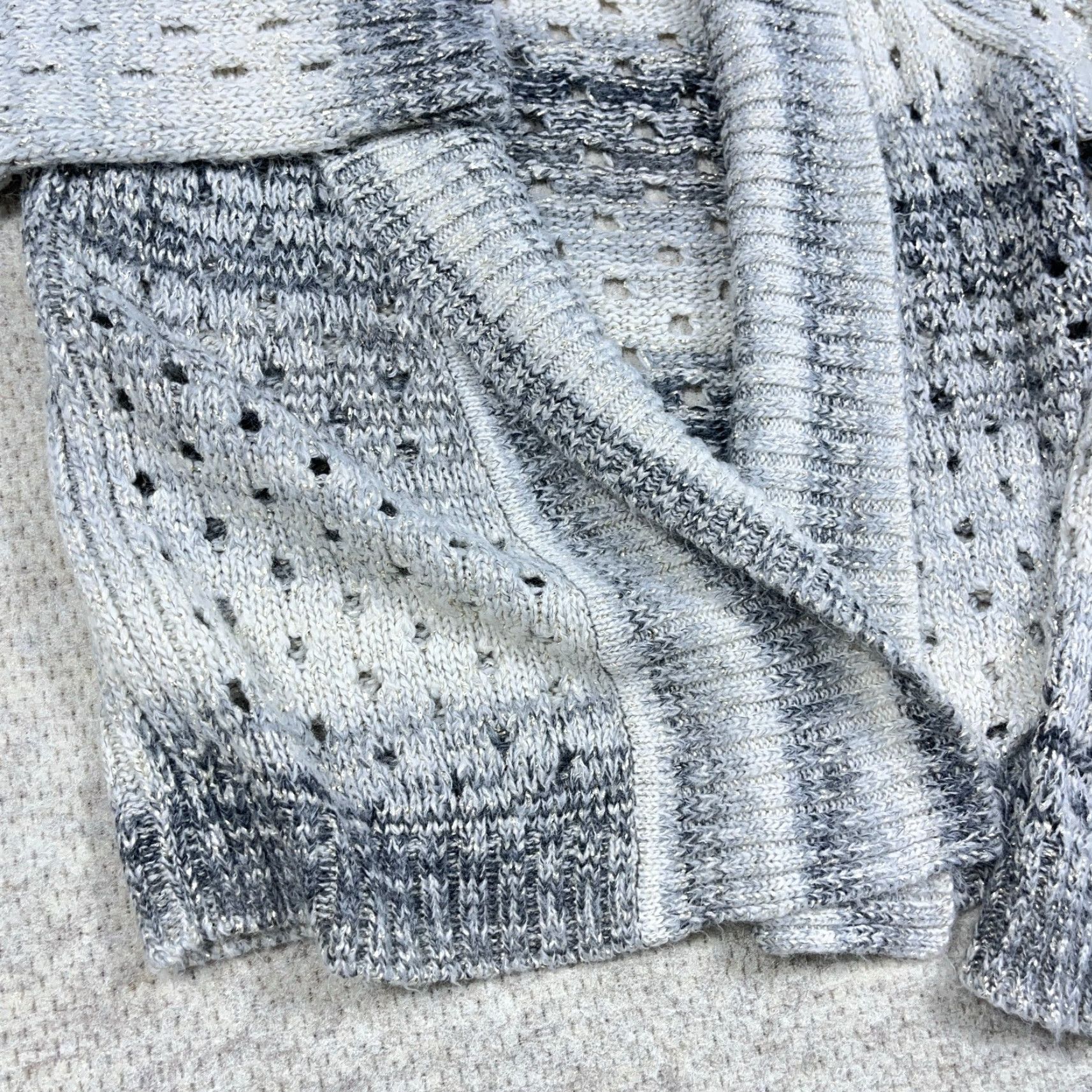 American Eagle Outfitters VINTAGE American Eagle Outfitters Sweater Women M Gray Open Front Chunky Knit Cardigan Size M / US 6-8 / IT 42-44 - 4 Thumbnail