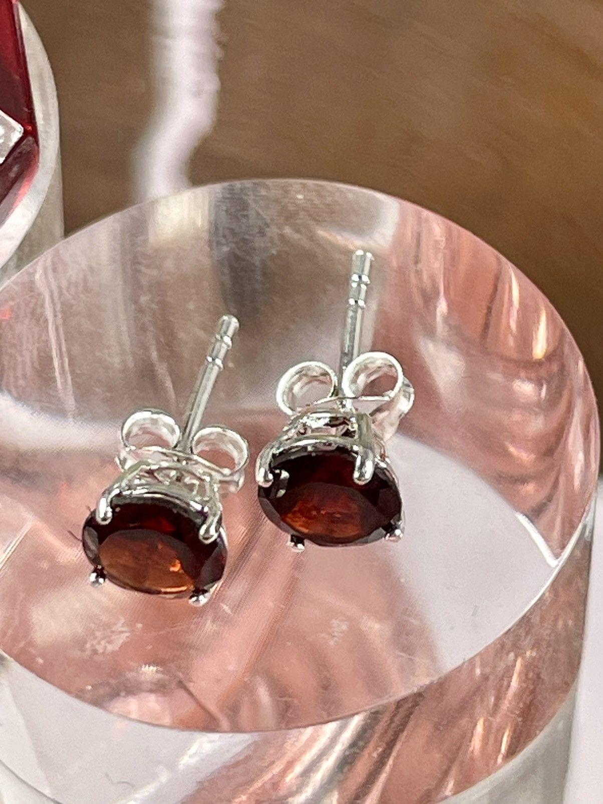 Other Genuine 2CT GARNET EARRINGS. Silver 925 Size ONE SIZE - 4 Thumbnail