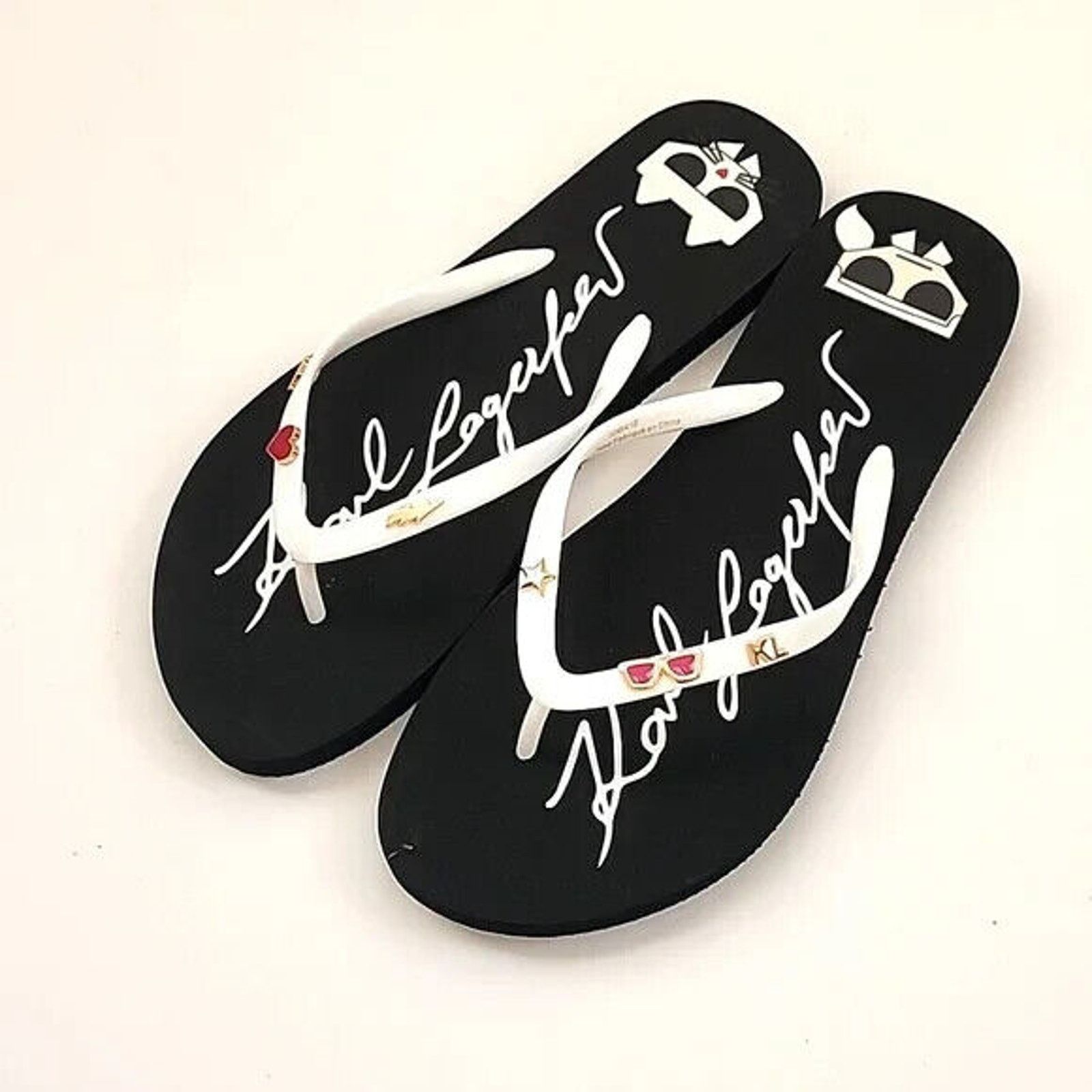 Karl Lagerfeld KARL LAGERFELD PARIS ZONNY FLIP FLOP SANDALS WITH CHARMS NWT Size US 9 / IT 39 - 2 Thumbnail