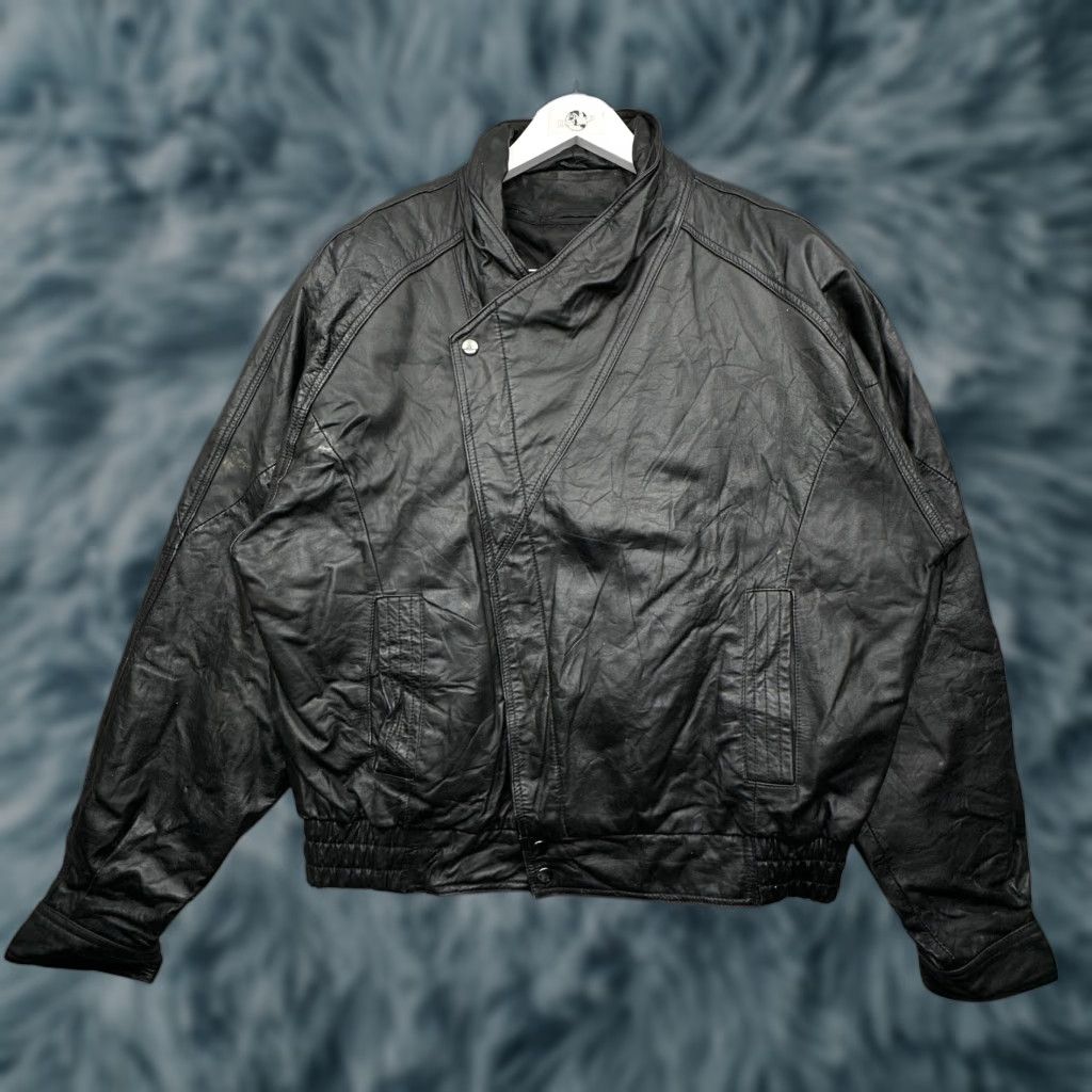 Ben Sherman VINTAGE Bermans Leather Moto Jacket Mens Large Long Black Lined Rider Jacket Size US L / EU 52-54 / 3 - 1 Thumbnail
