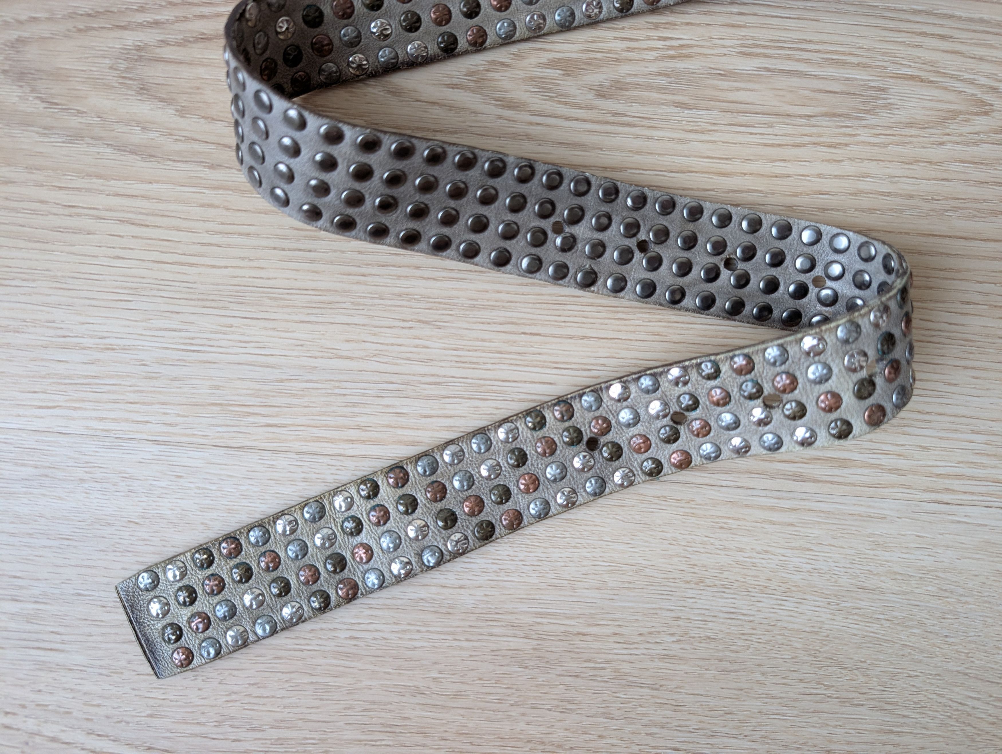 A.S.98 A.S. 98 GOSSE Leather Belt Timeless Rockstar Mettal Rivets Size ONE SIZE - 10 Thumbnail