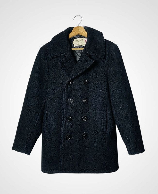 Schott Vintage US 740N Schott Pea Jacket (Wool) Size US L / EU 52-54 / 3 - 1 Thumbnail