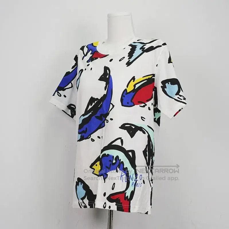 Kenzo KENZO Summer White Graphic Short Sleeve T-Shirt . Size L / US 10 / IT 46 - 5 Thumbnail
