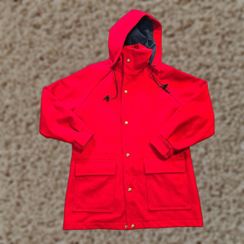 Vintage VINTAGE Woolrich Jacket Womens Size Medium Red Boiled Wool Full Zip Hood Pockets Mens? Size M / US 6-8 / IT 42-44 - 1 Thumbnail