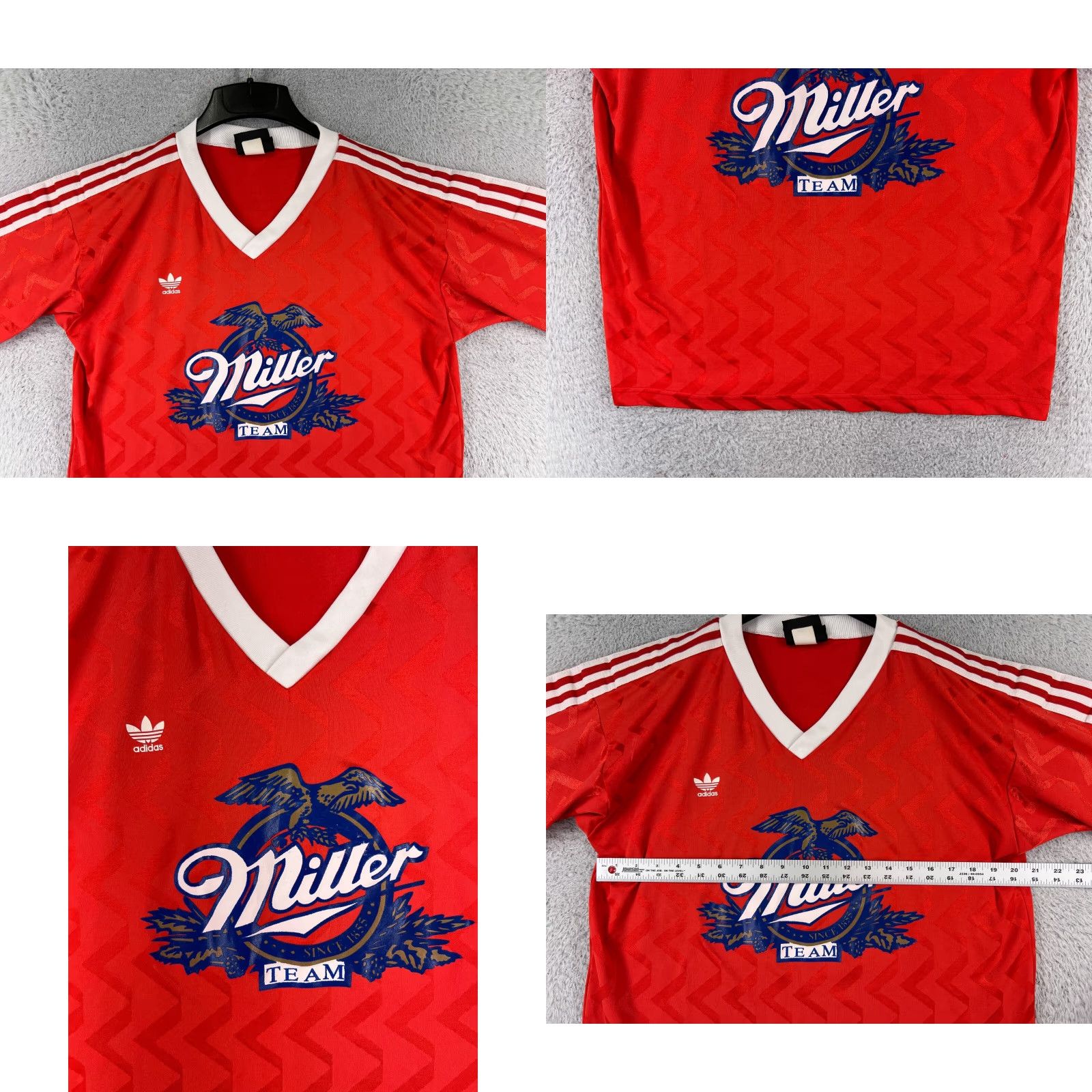 Adidas VINTAGE adidas Soccer Jersey Adult Large Red Miller Team Beer #8 Made USA Poly Size US L / EU 52-54 / 3 - 8 Thumbnail