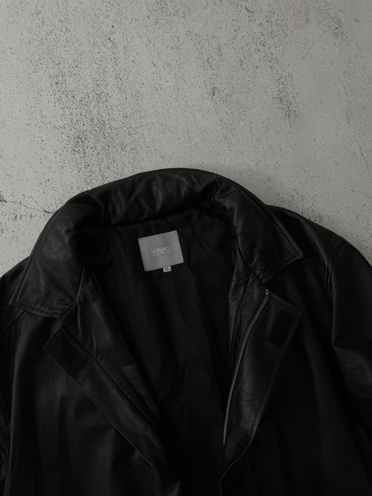 Versace × Versace Jeans Couture Versace Jeans Couture Vintage Black Real Leather Jacket Size US XL / EU 56 / 4 - 3 Thumbnail