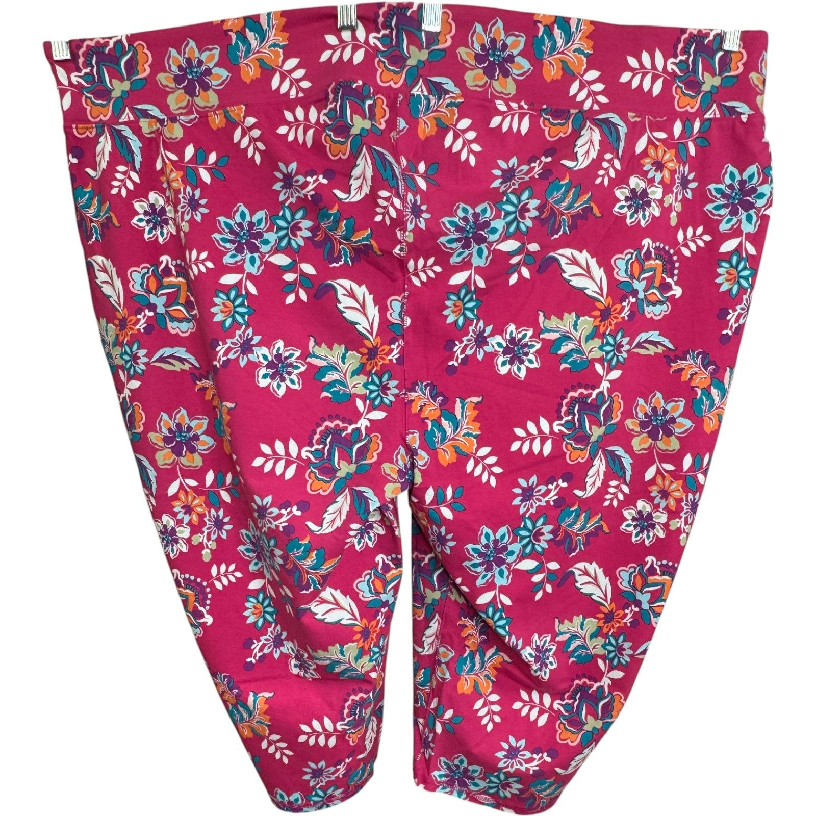 Other Sport Savvy Regular Printed Jersey Capri Pink Floral 5X Size 37" - 9 Thumbnail
