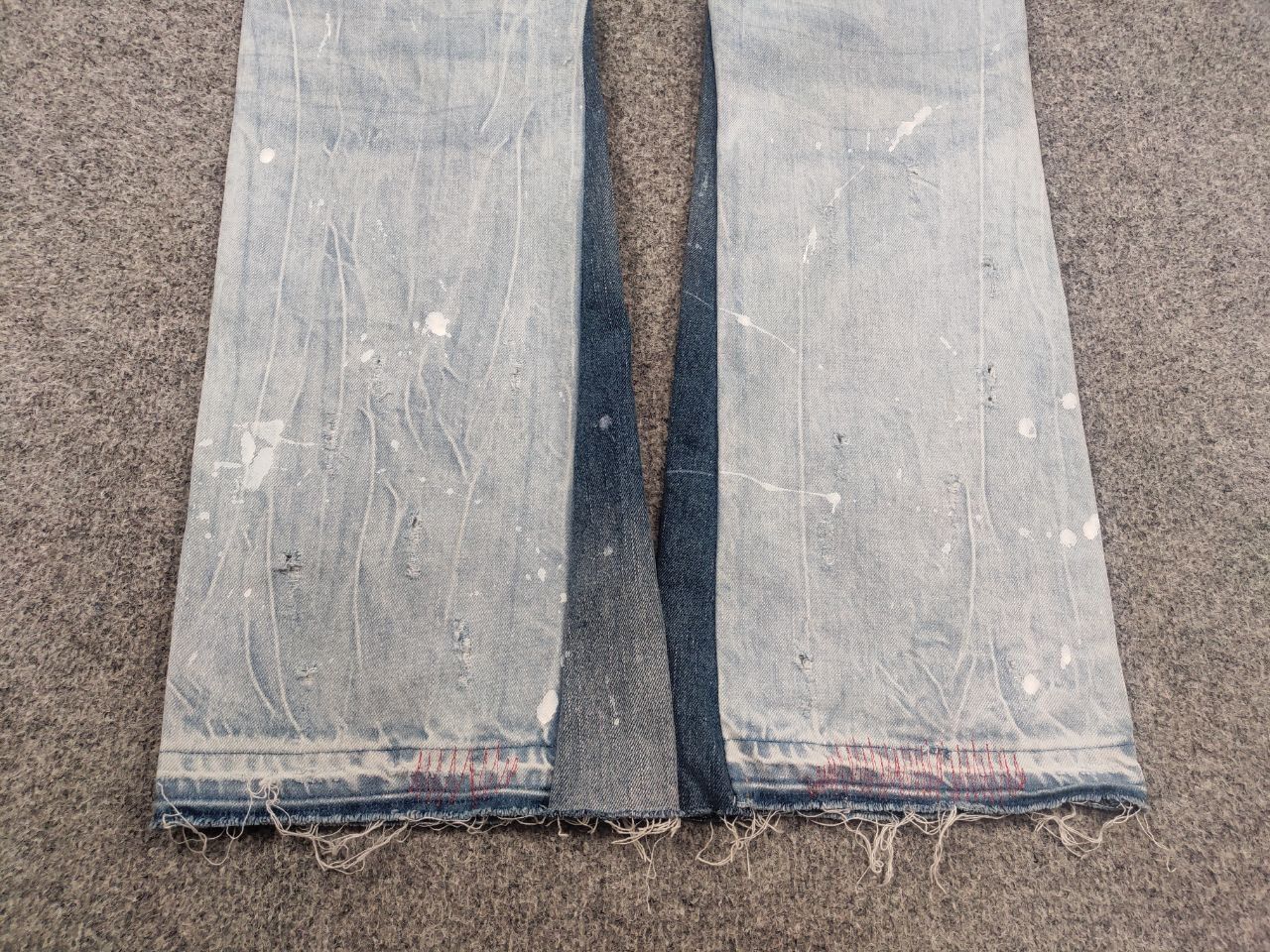 G-Star G star raw custom denim Flared le Grand Bleu peint Jeans Y2K Size US 33 - 12 Thumbnail
