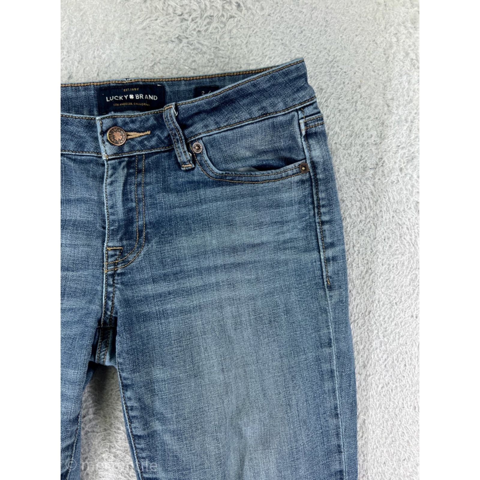 Lucky Brand Lucky Brand Pants Womens 2 Blue Denim Jeans Skinny Tapered Cotton Blend Stretch Denim Jeans Size 26" / US 2 / IT 38 - 7 Thumbnail