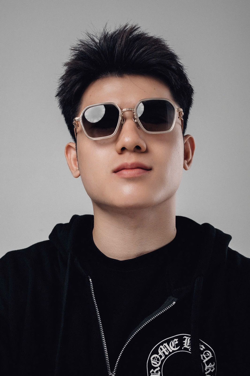 Chrome Hearts CHROME HEARTS DANGER ZONE CRYSTAL / GOLD PLATED SUNGLASSES Size ONE SIZE - 9 Thumbnail