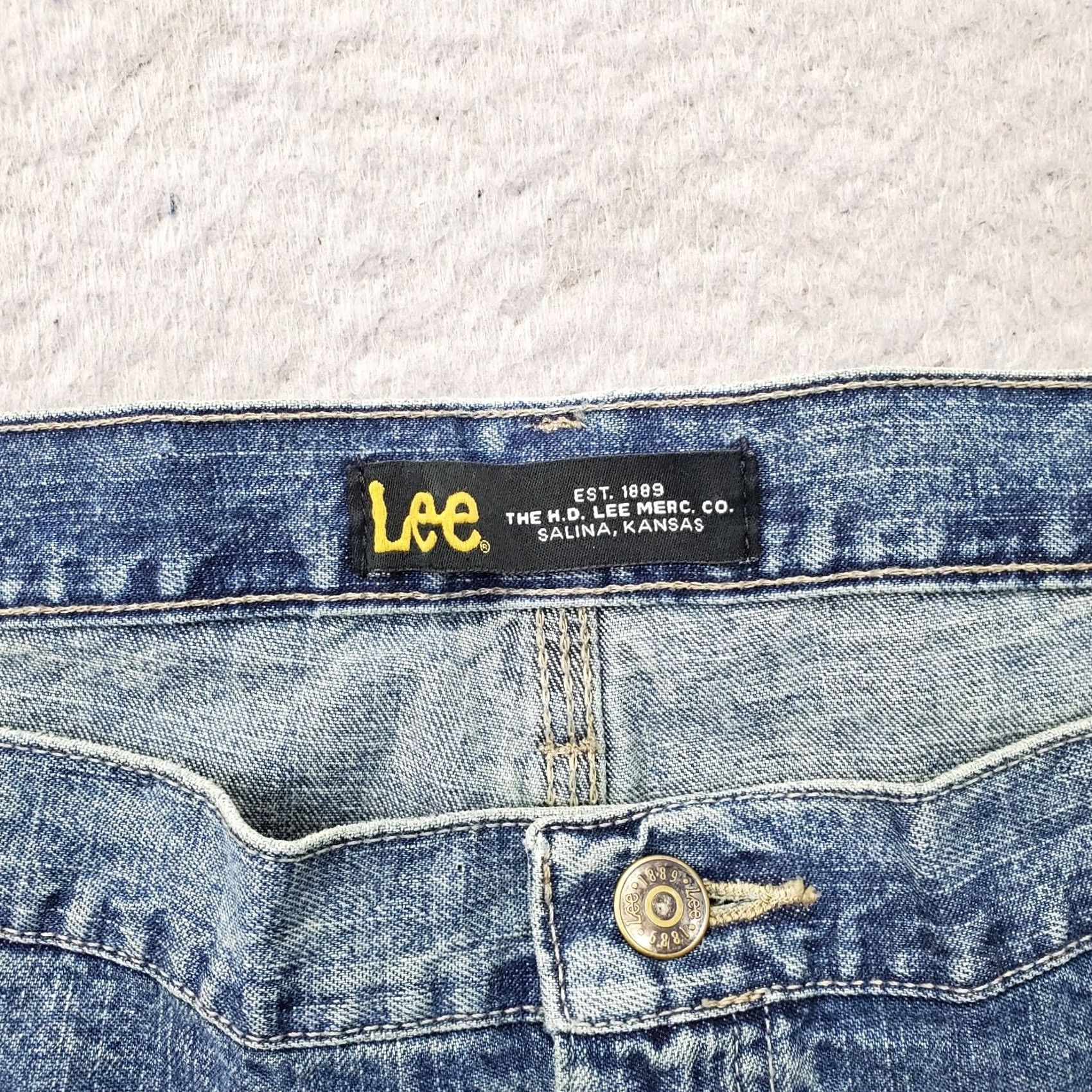 Lee Lee Denim Shorts Mens 44 Blue Workwear High Rise Flat Front Outdoor VINTAGE Size US 44 / EU 60 - 6 Thumbnail