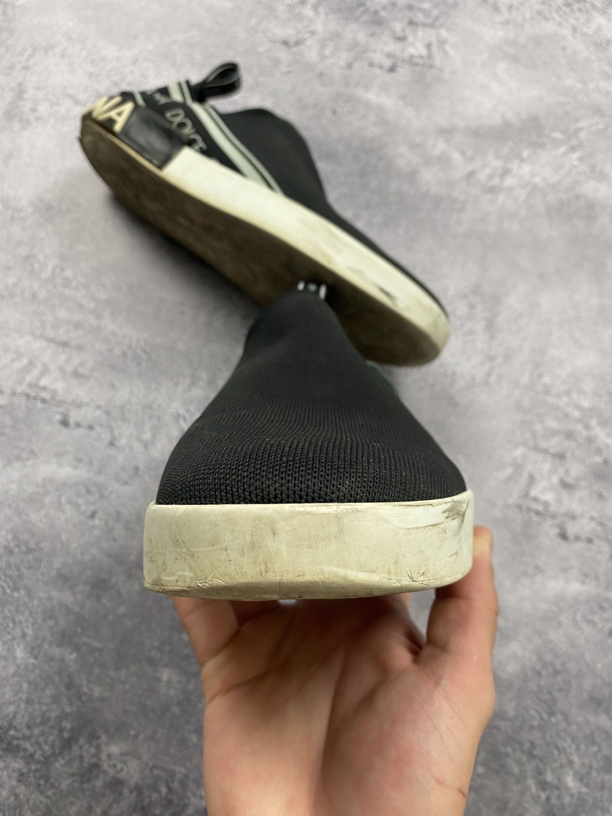 Dolce & Gabbana Dolce & Gabbana Sorrento Logo Slip On Black Sneakers D&G Size US 10 / EU 43 - 7 Thumbnail