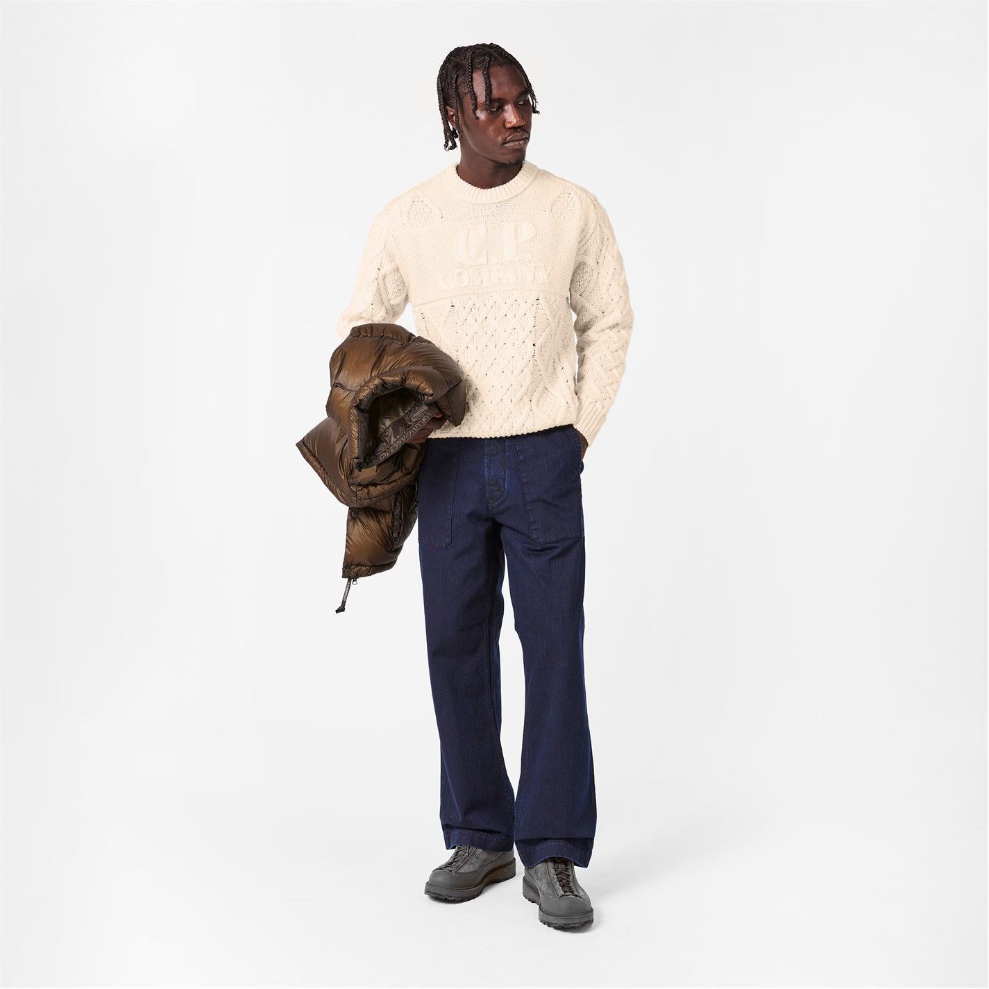 C.P. Company o1g2r1mq0426 Knitted Turtle Neck Jumper in Beige Size US M / EU 48-50 / 2 - 5 Thumbnail