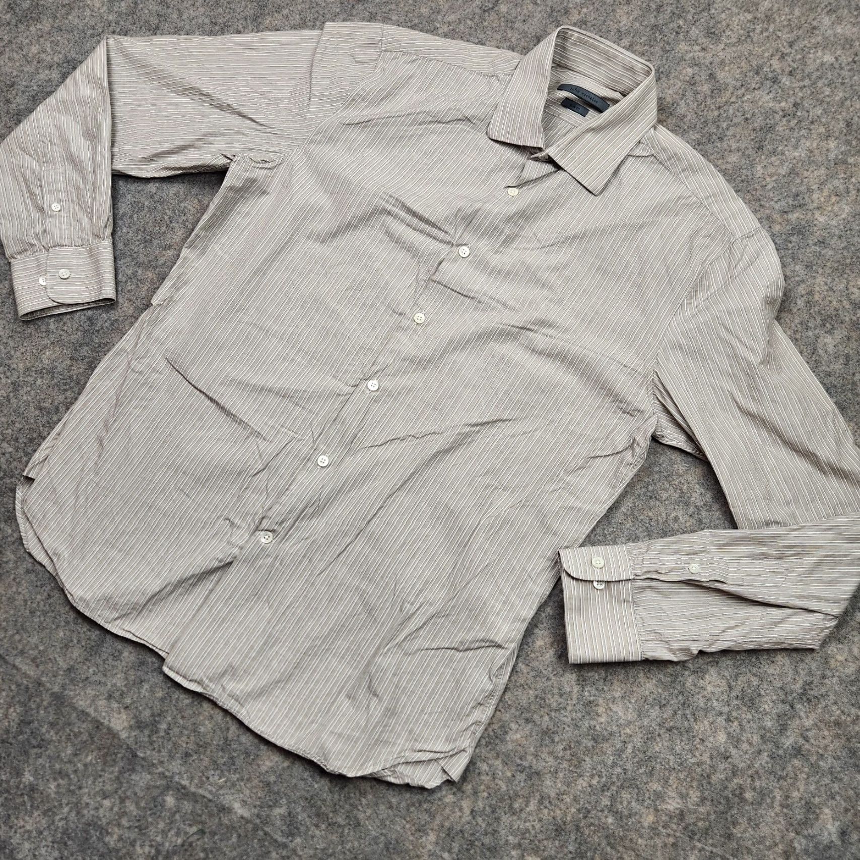 John Varvatos John Varvatos Shirt Mens Medium Gray Striped Long Sleeve Button Up Casual Dress Shirt Size US M / EU 48-50 / 2 - 4 Thumbnail