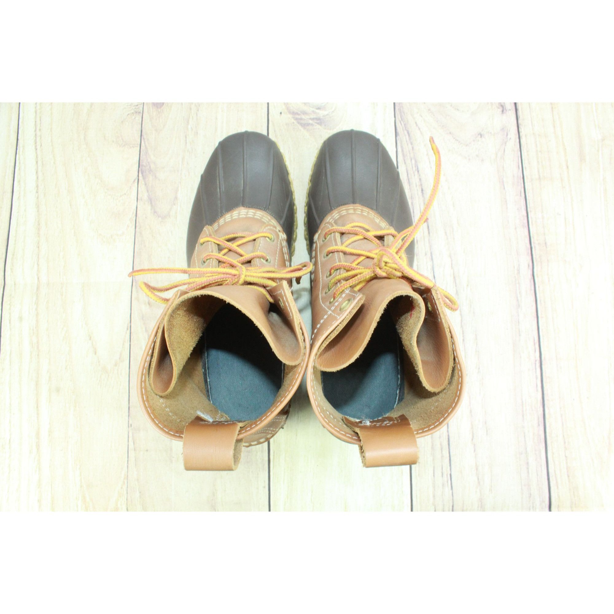 Leather LL Bean Women's Leather 8" Lace Up Unlined Ankle Duck Boots Size US 10 / IT 40 - 7 Thumbnail