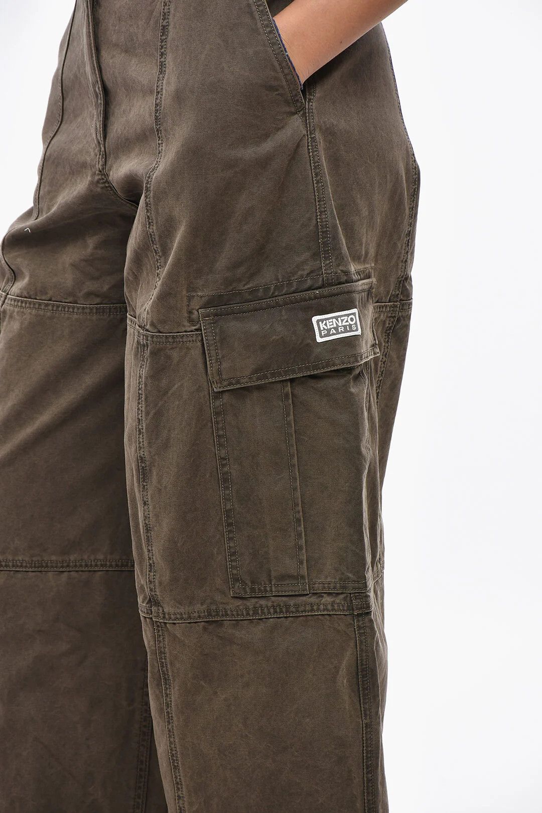 Kenzo og1mm0426 Tie-Dye Effect Cargo Pants in Brown Size 28" / US 6 / IT 42 - 3 Thumbnail