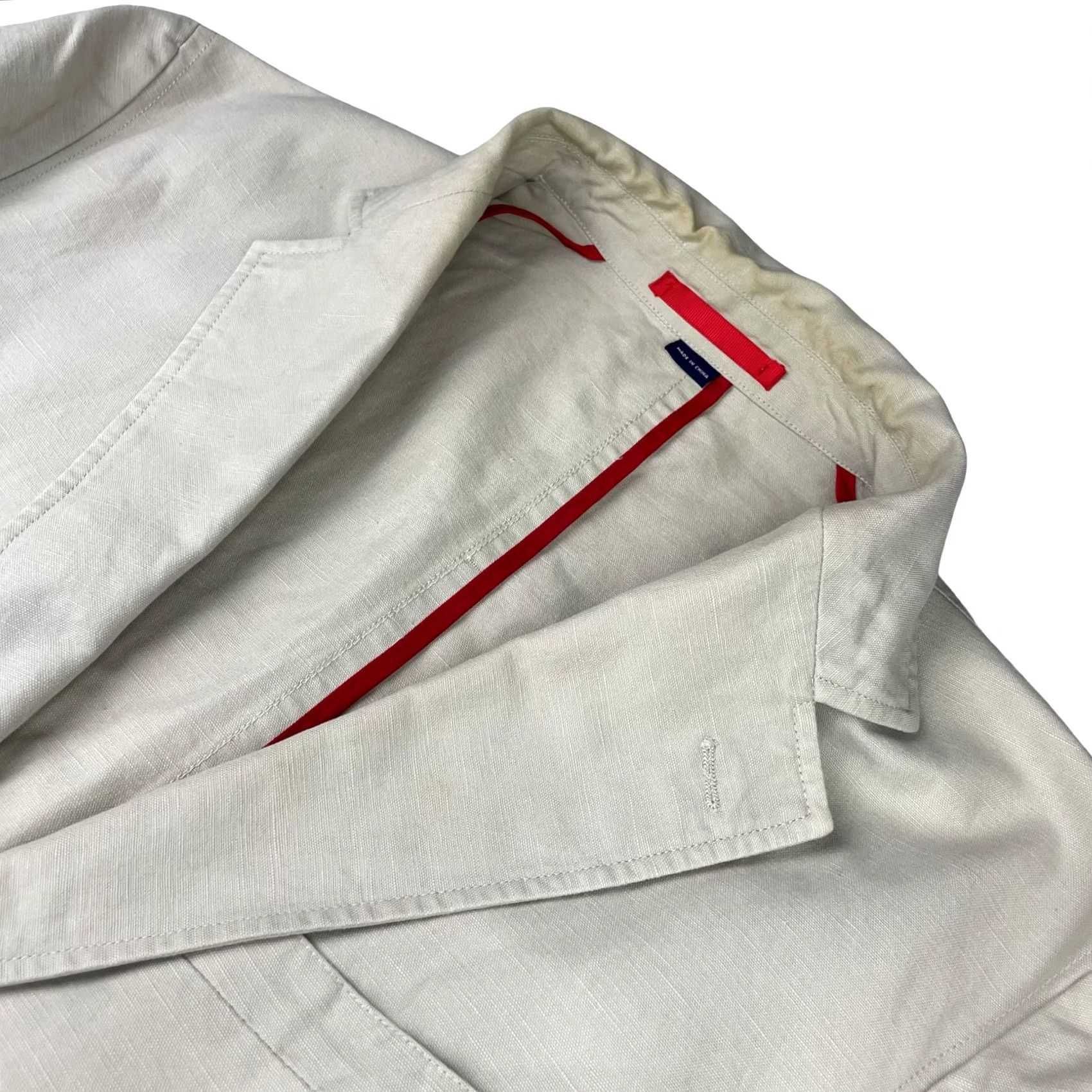 Cremieux Cremieux Blazer L Men Linen/Cotton Classic Fit Two-Button Light Khaki/Tan Beige 2-Button Front Notch Lapel Mens Size 42R - 2 Thumbnail