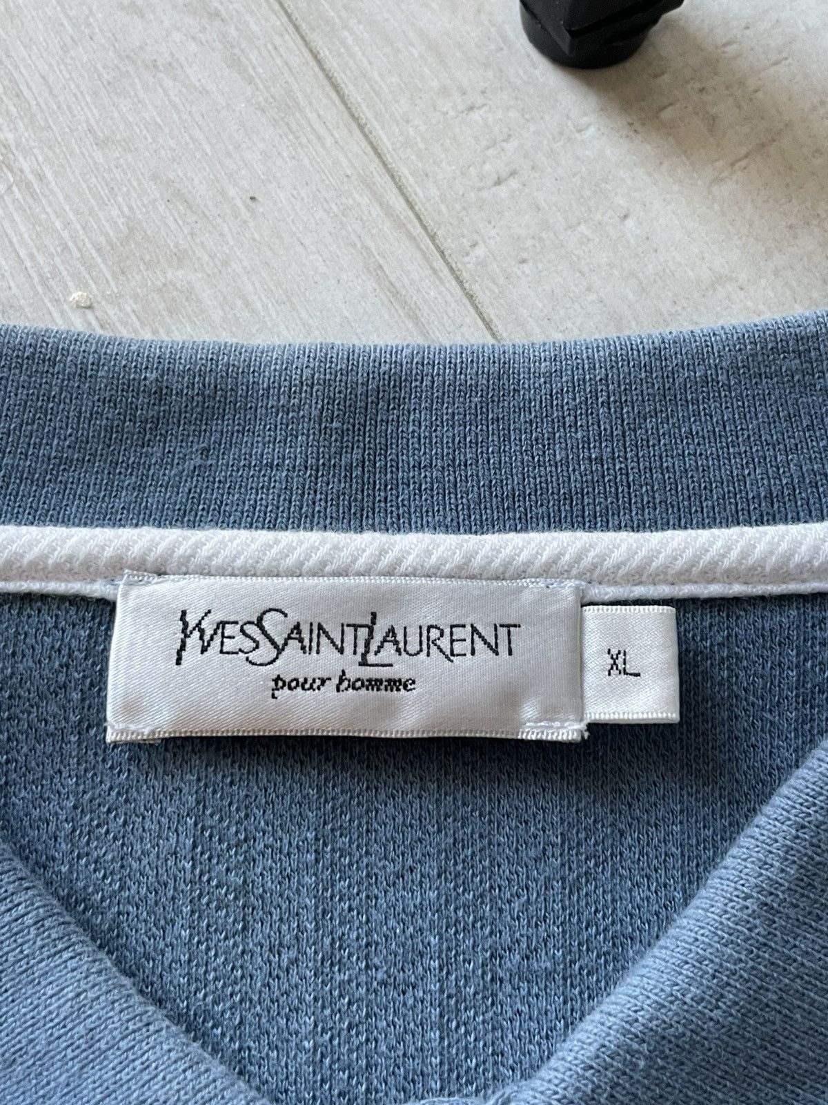 Yves Saint Laurent Vintage Yves Saint Laurent Polos Blue T-Shirt YSL Logo RARE Size US XL / EU 56 / 4 - 7 Thumbnail