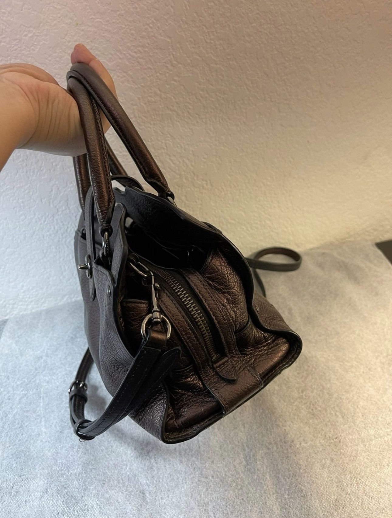 Coach Coach Mercer Satchel 24 Grai Leather Shoulder crossbody bag Size ONE SIZE - 5 Thumbnail