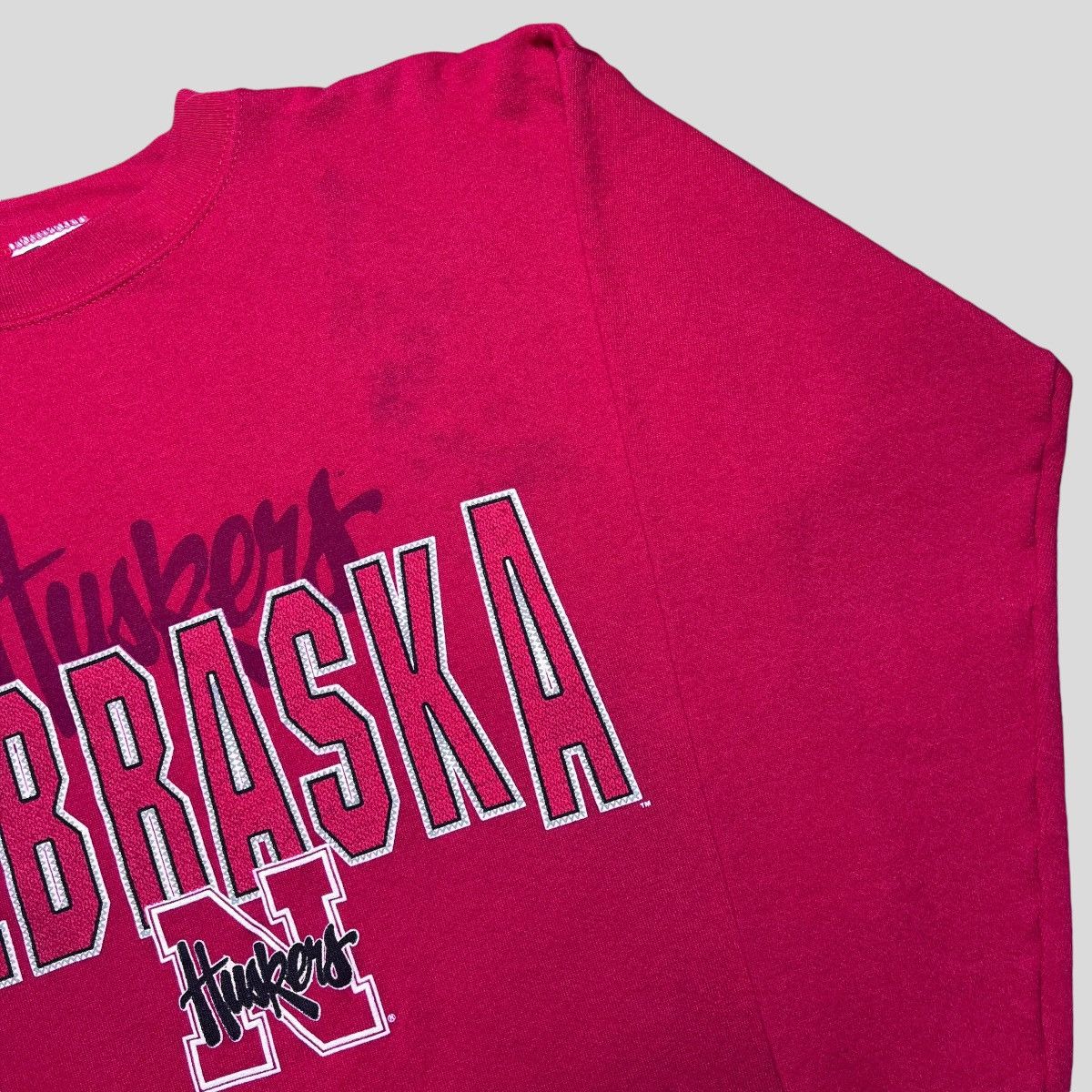 NCAA × Vintage NCAA Nebraska Cornhuskers 3D Big Print Spell Out Sweatshirt Size US L / EU 52-54 / 3 - 14 Thumbnail