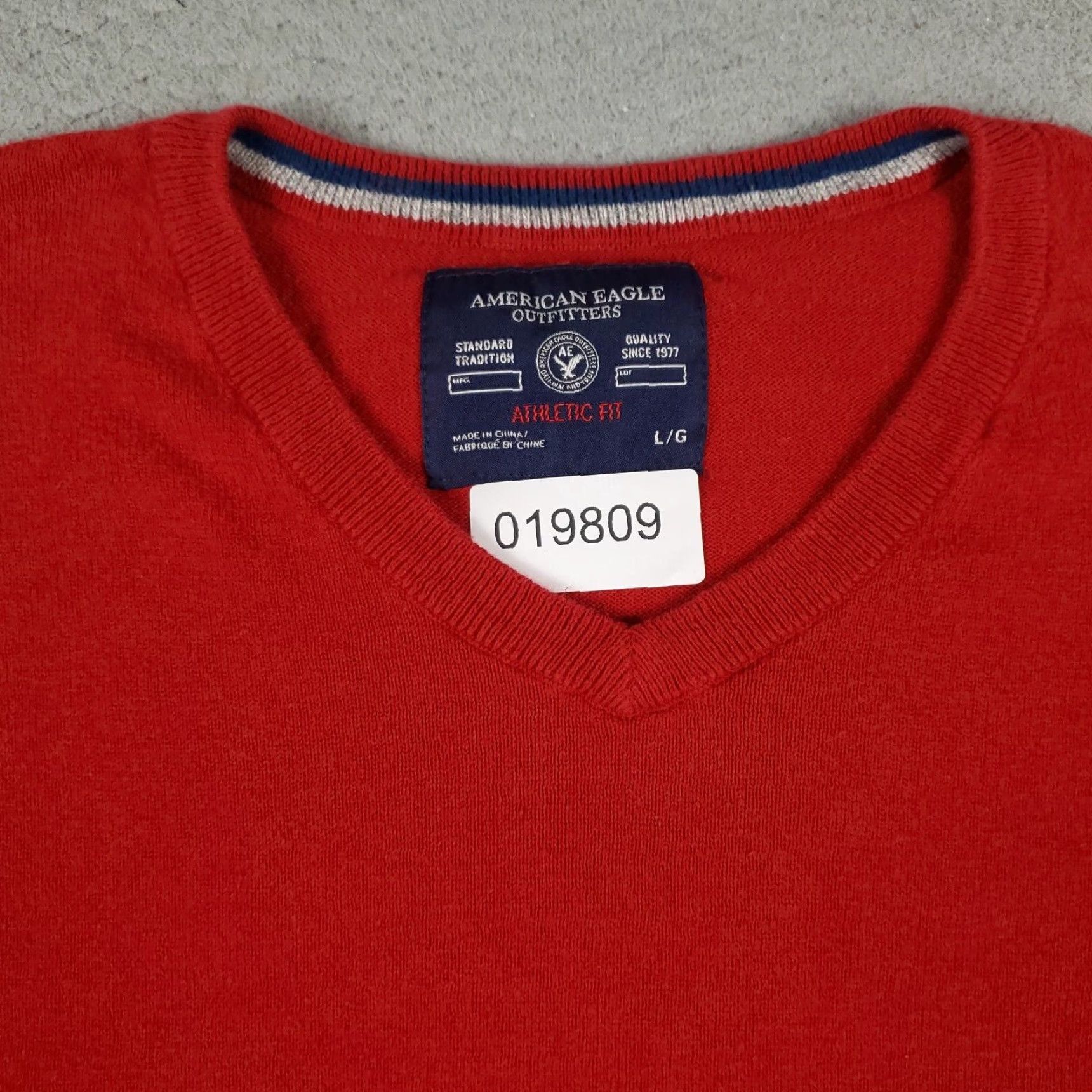 American Eagle Outfitters American Eagle Mens Large Red V Neck Casual Pullover Sweater Size US L / EU 52-54 / 3 - 3 Thumbnail