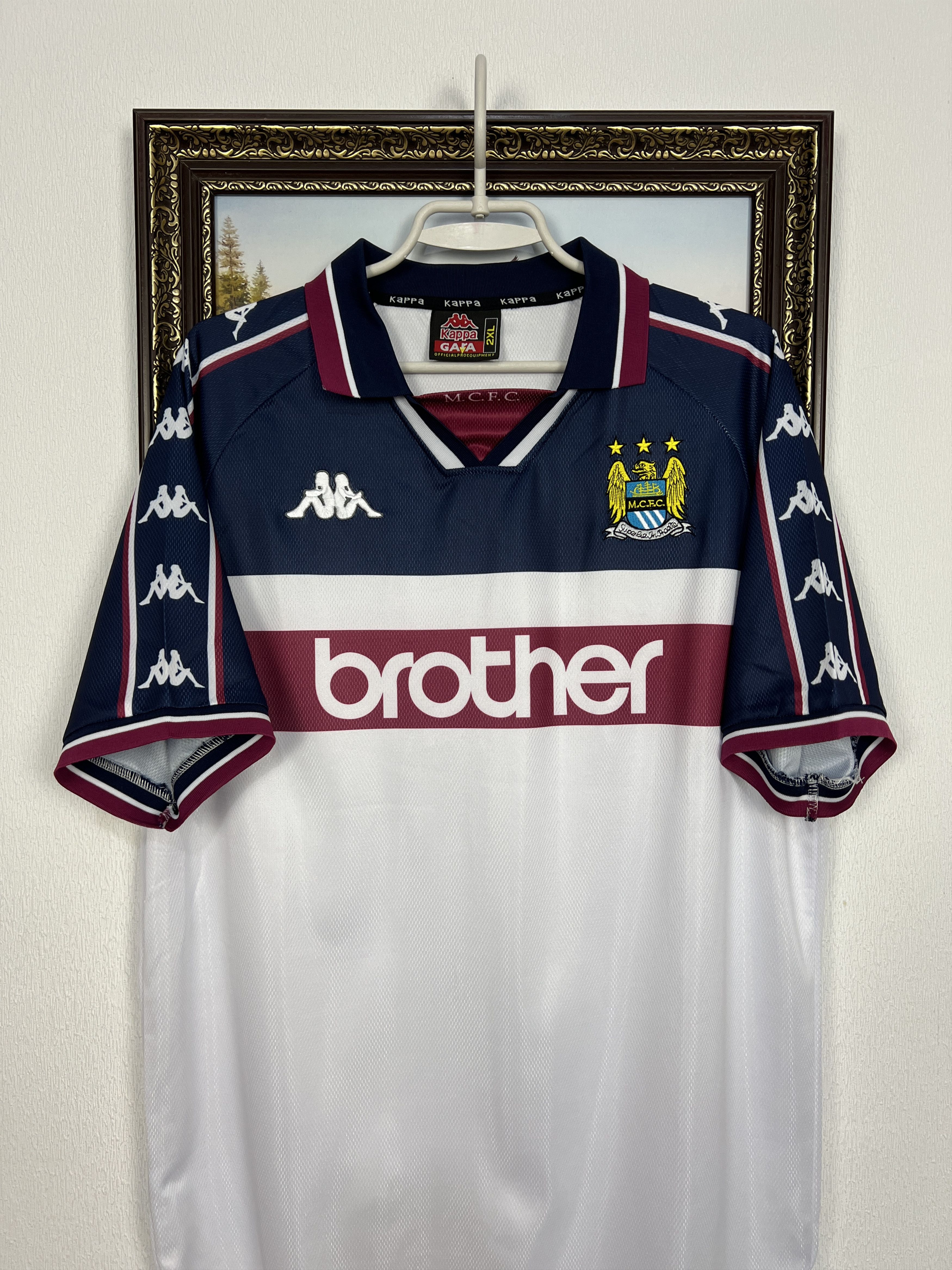 Kappa Manchester City Away football shirt 1997 Soccer Jersey Size US XL / EU 56 / 4 - 2 Thumbnail