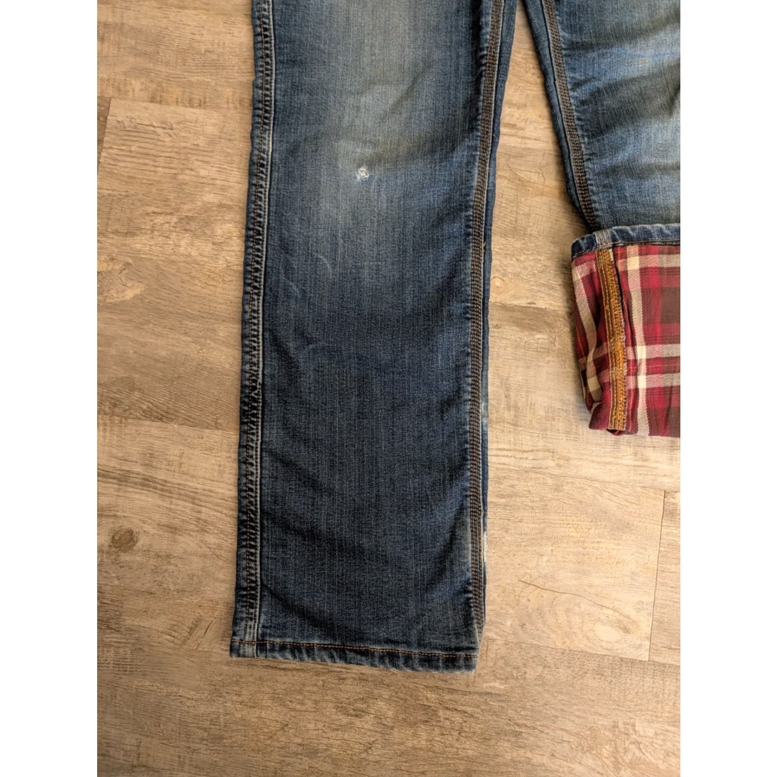 Carhartt Carhartt Jeans Womens 14 Regular Fit Denim Straight 36x31 Blue Cotton Polyester Spandex Lined Flannel Workwear 5-Pocket Size 36" / US 14 / IT 50 - 3 Thumbnail