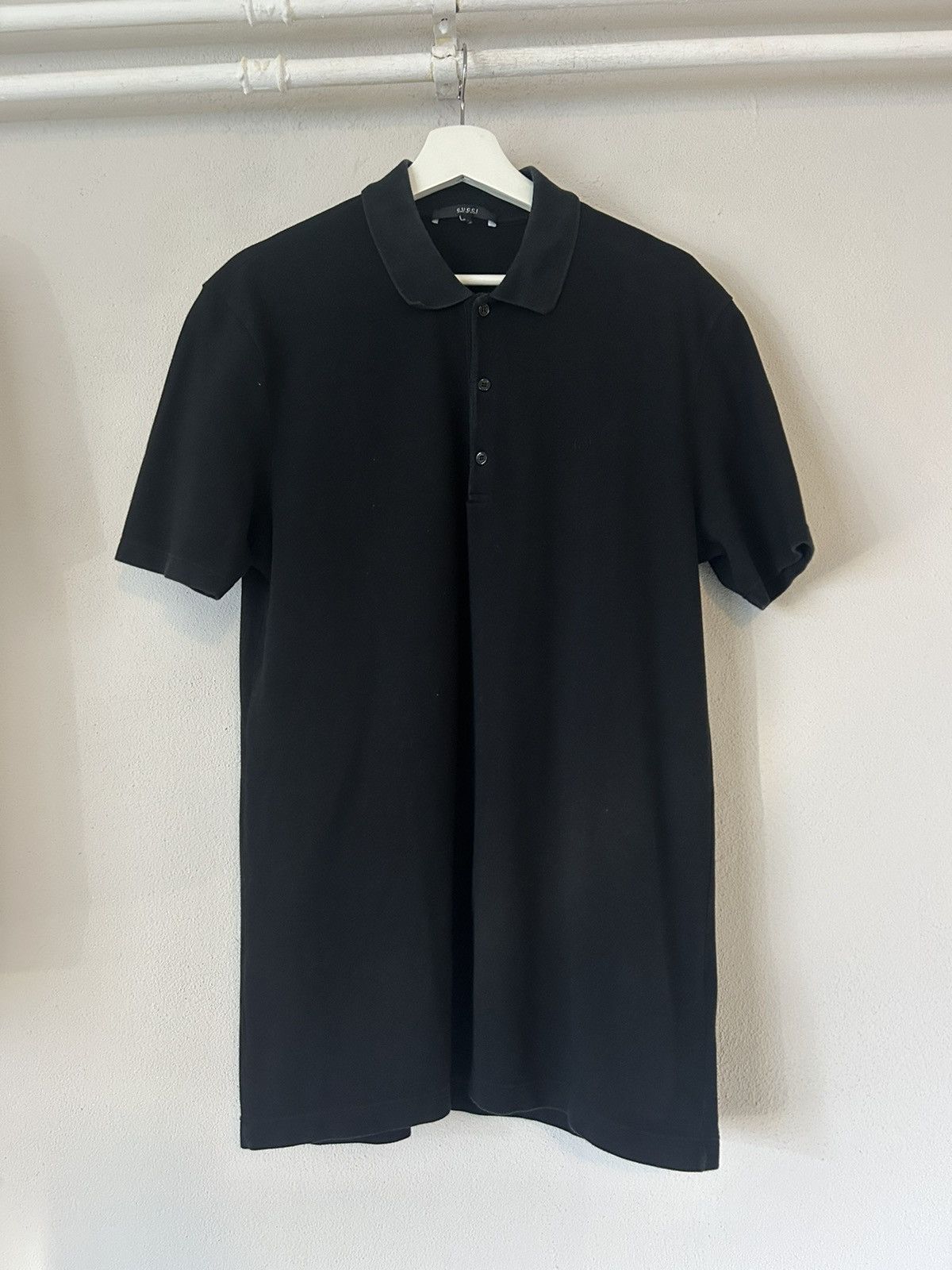 Gucci Black GG Embroidered Logo Pique Polo Size US XL / EU 56 / 4 - 1 Thumbnail