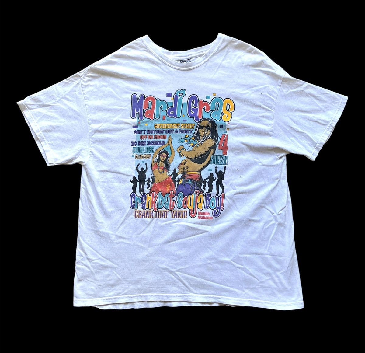 Rap Tees 2008 Mardi Gras Tee Mobile Freaknik Shirt Lil Wayne VTG Rap Size US XL / EU 56 / 4 - 3 Thumbnail