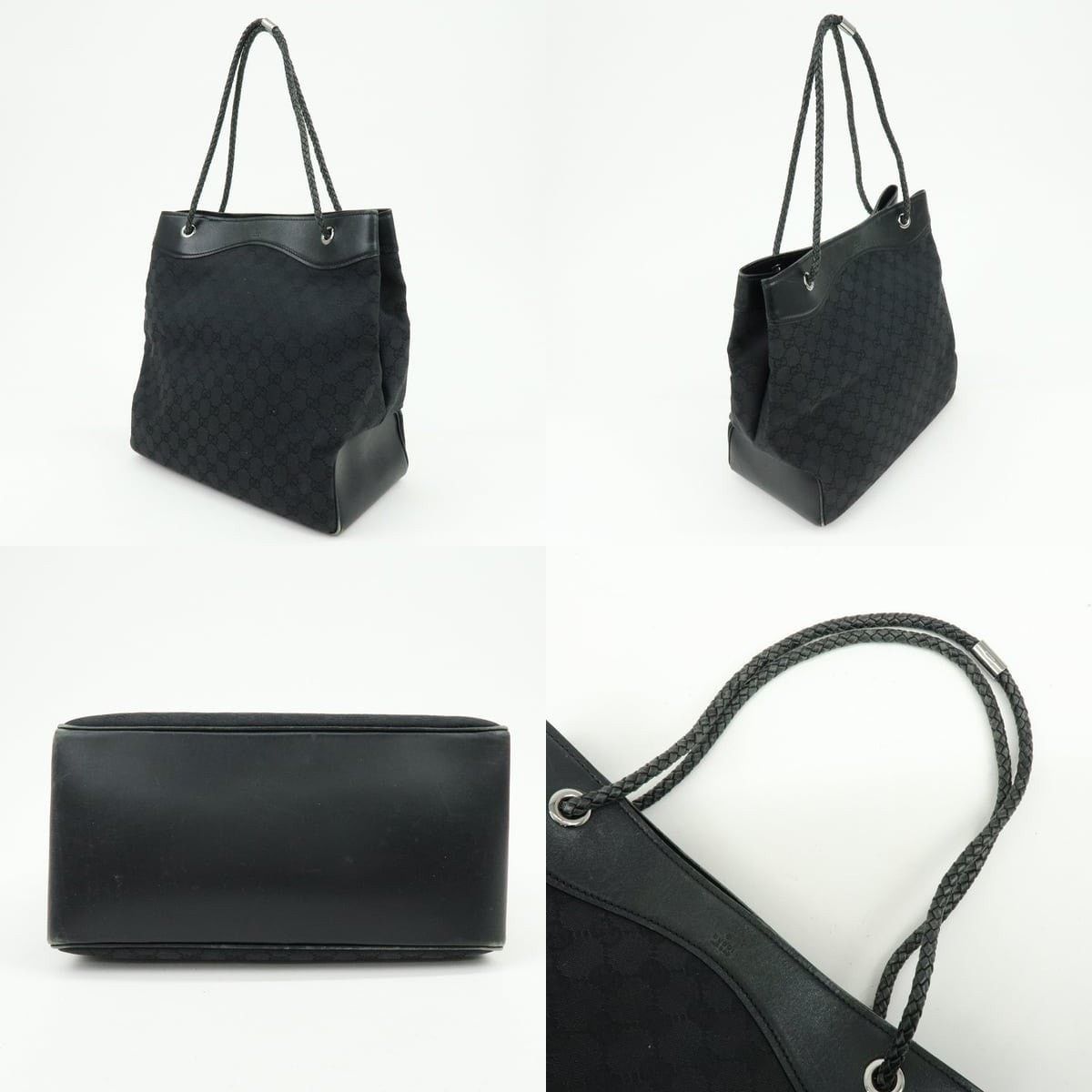 Gucci Gucci GG Canvas & Leather Shoulder Bag Black Size ONE SIZE - 3 Thumbnail