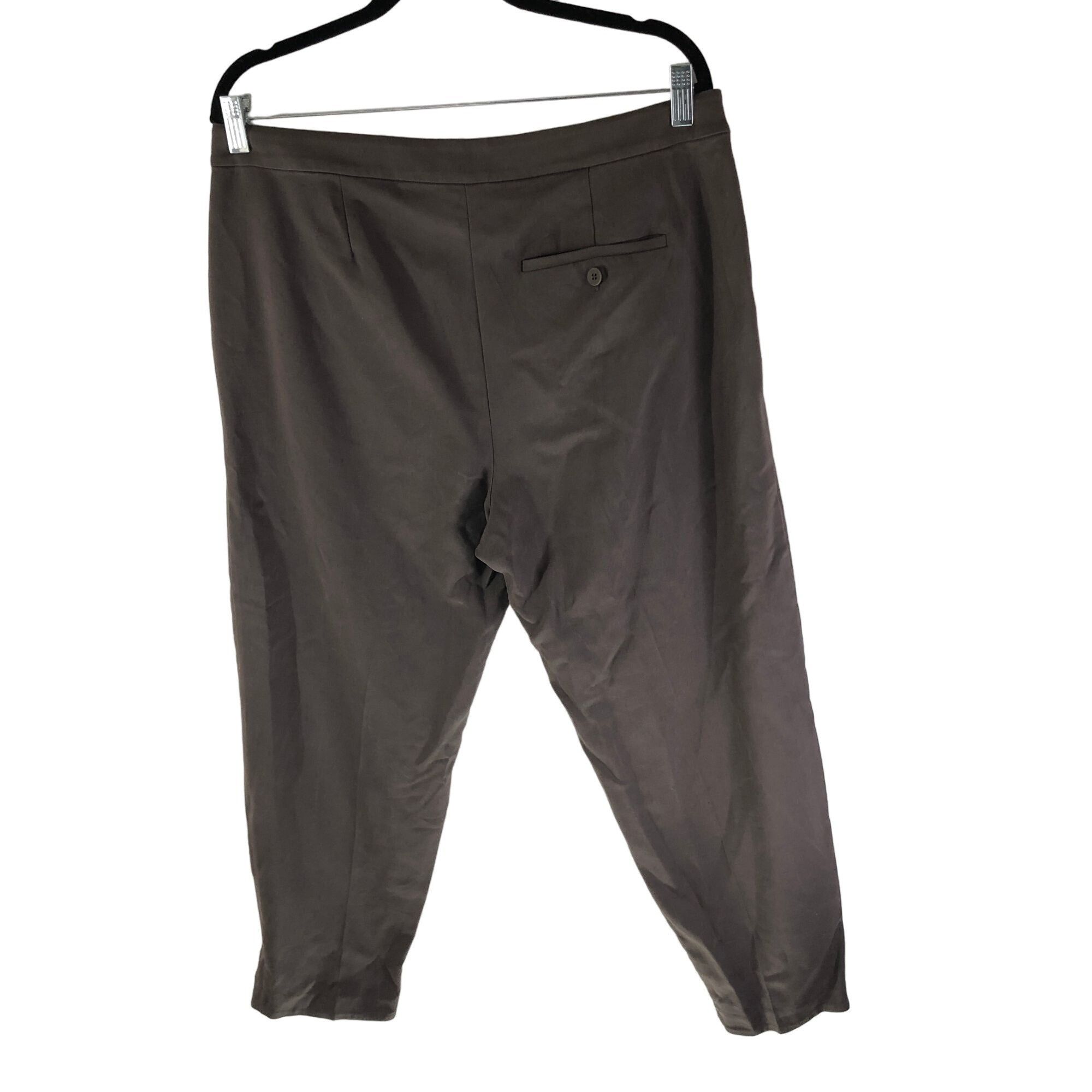 Eileen Fisher Eileen Fisher Womens Tencel/Spandex Cropped Pleated Trousers Size 34" / US 12 / IT 48 - 2 Thumbnail