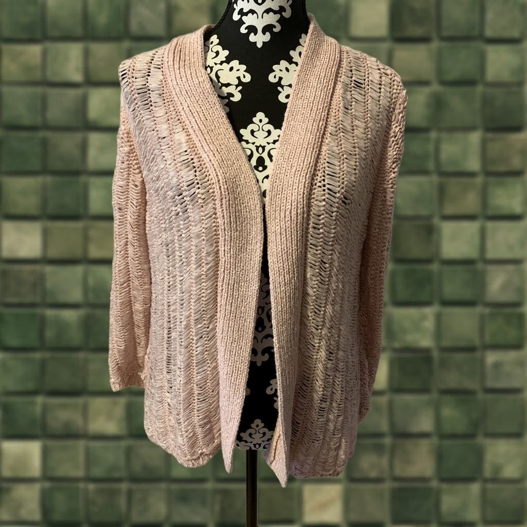 Vintage Chicos Womens Cardigan Open Front Pink 3/4 Sleeve Open-Knit Style #2161 Cardigan Womens SZ 1 Pink Knit Workwear Vintage No Mens Girls Size XS / US 0-2 / IT 36-38 - 1 Thumbnail