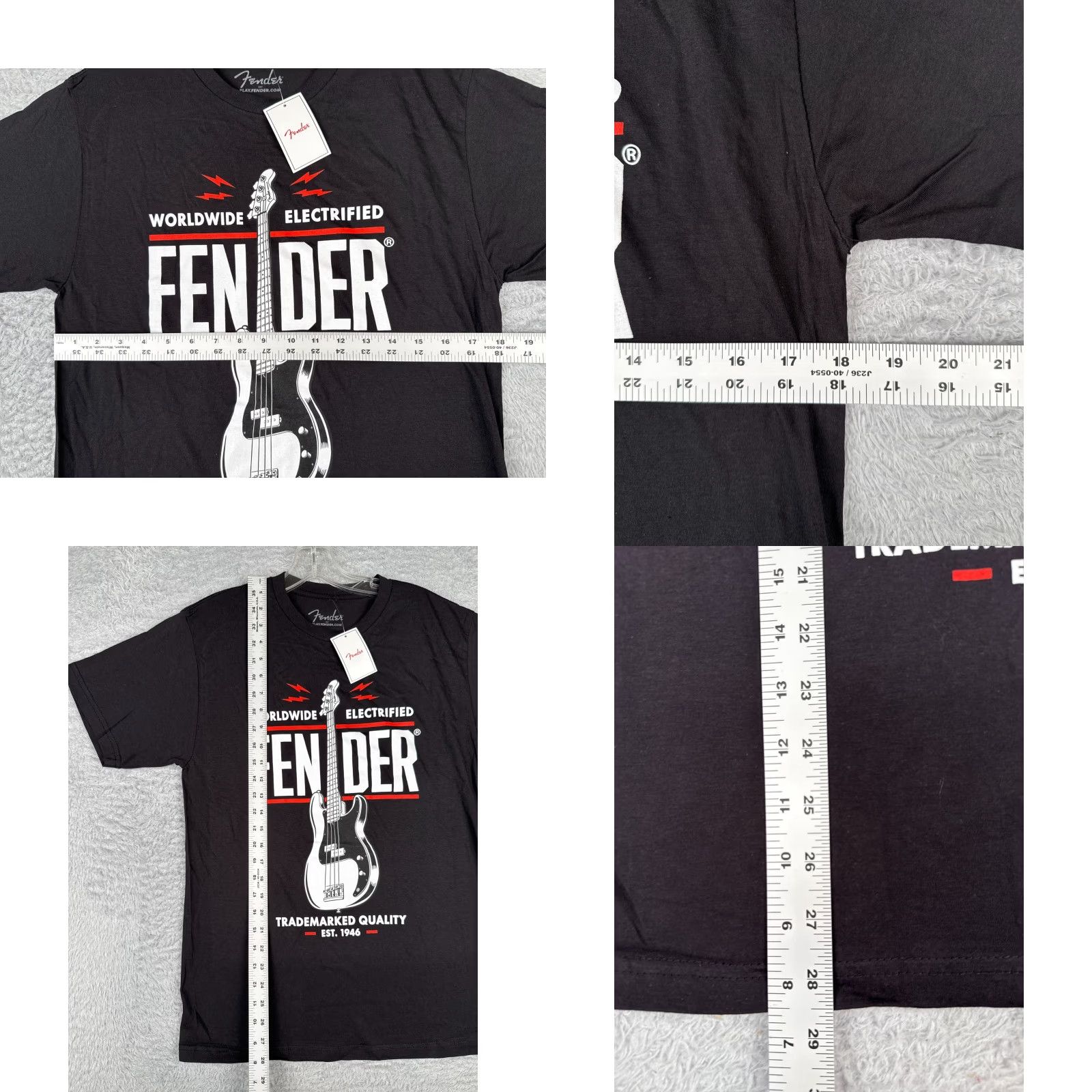 Fender Fender Shirt Men M Black Cotton Jersey Short Sleeve Crew Neck T-Shirt Music Rock California All Seasons Mens Size US M / EU 48-50 / 2 - 8 Thumbnail