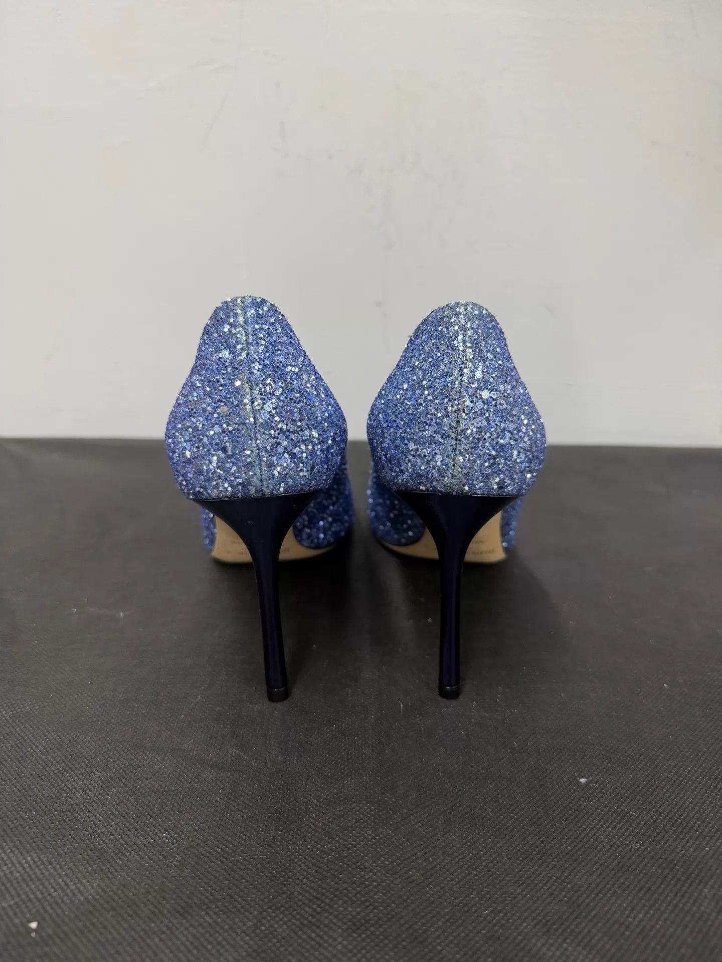 Jimmy Choo Jimmy Choo Romy 85 Blue Glitter 37 New Size US 6.5 / IT 36.5 - 3 Thumbnail