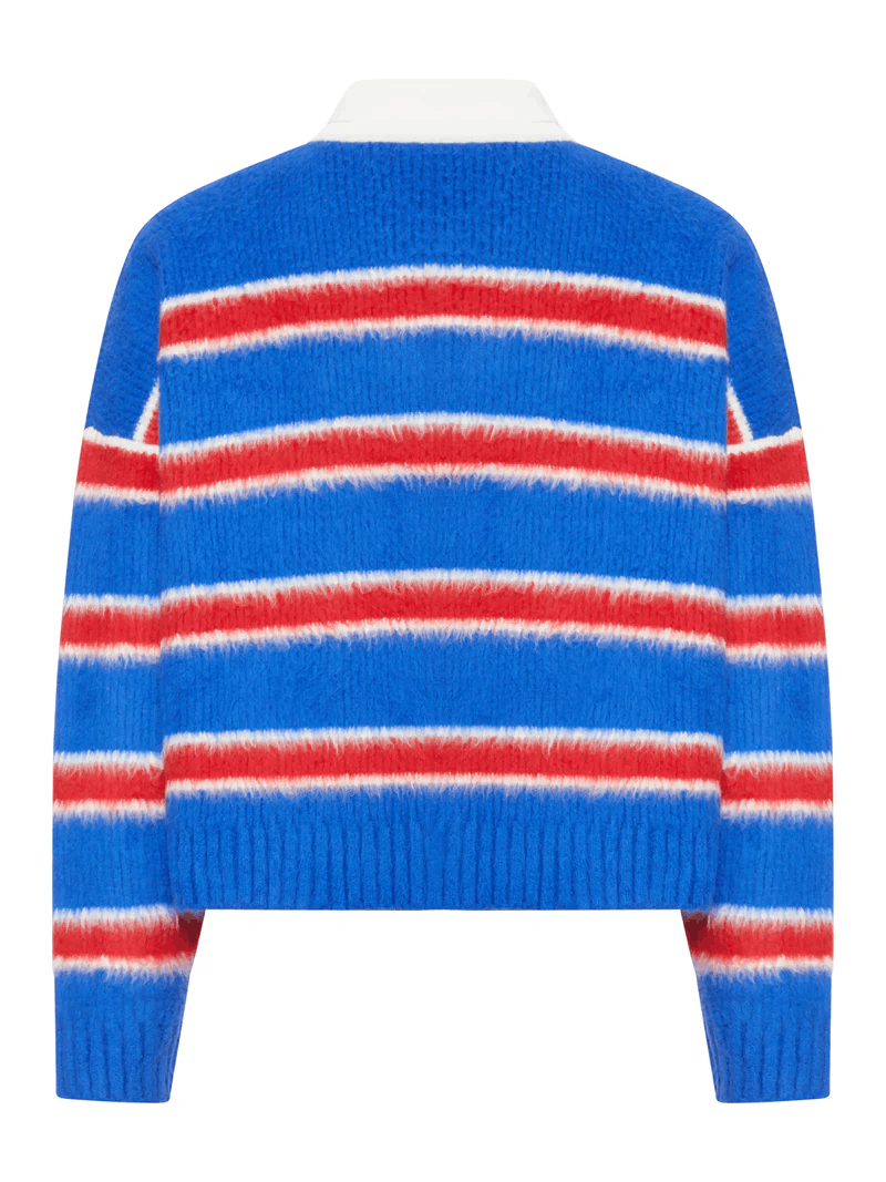 Celine CELINE Blue/Red/Ecru Striped Sweater New & Authentic Size US L / EU 52-54 / 3 - 2 Thumbnail