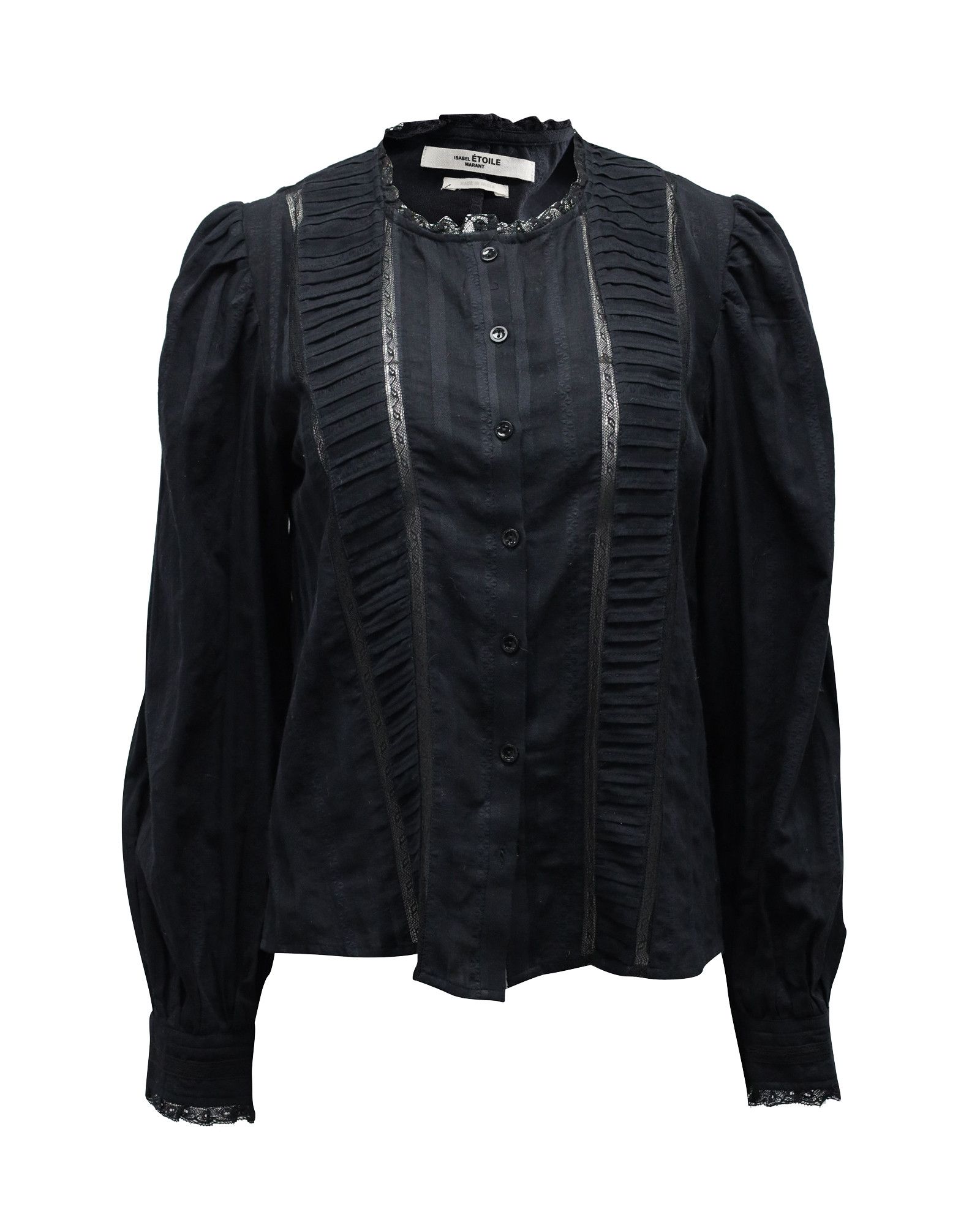 Isabel Marant Etoile Isabel Marant Etoile Button Front Blouse in Black Cotton Size XS / US 0-2 / IT 36-38 - 1 Thumbnail