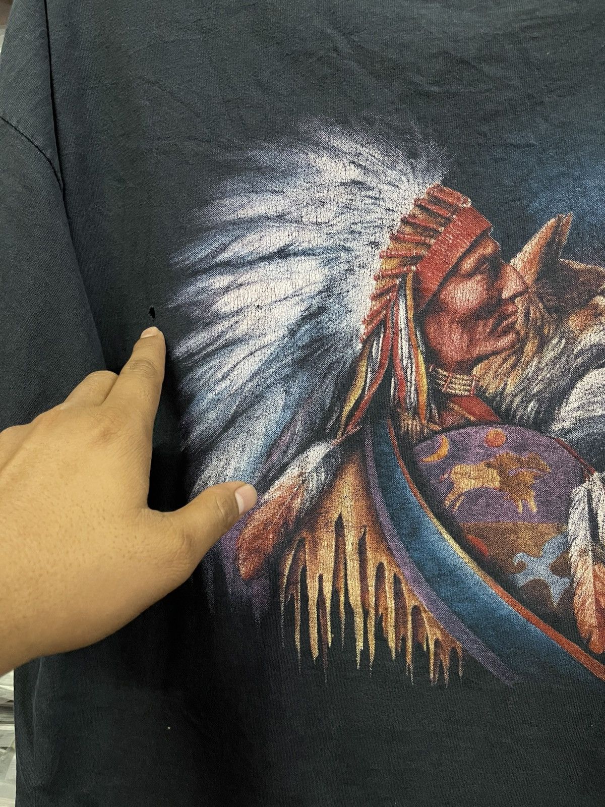 Vintage Vintage 3D Emblem Native American Chief🔥🔥🔥 Size US XXL / EU 58 / 5 - 2 Thumbnail