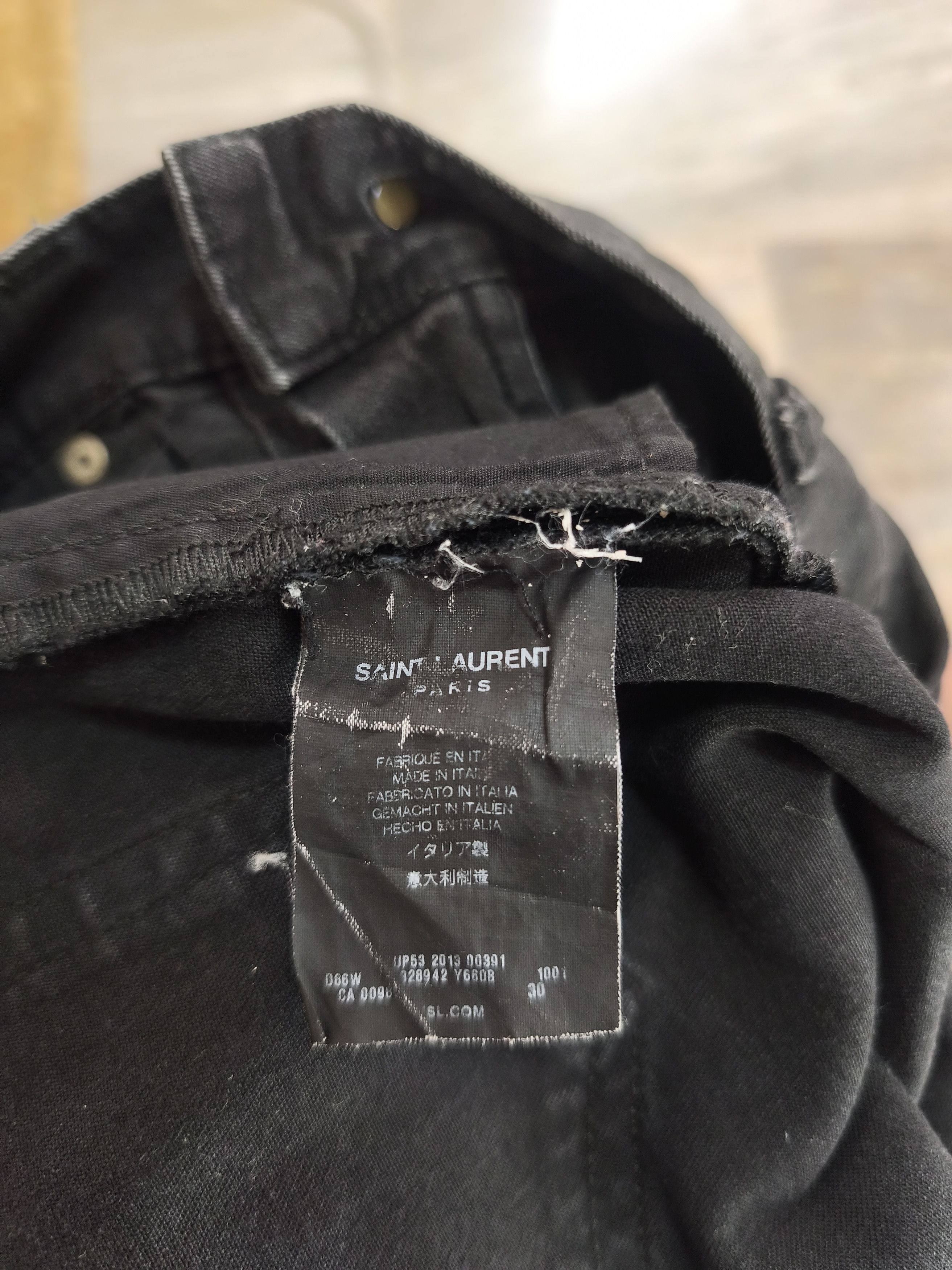 Saint Laurent Paris Saint Laurent Paris 2013 Waxed Black D02 Denim Size US 30 / EU 46 - 16 Thumbnail