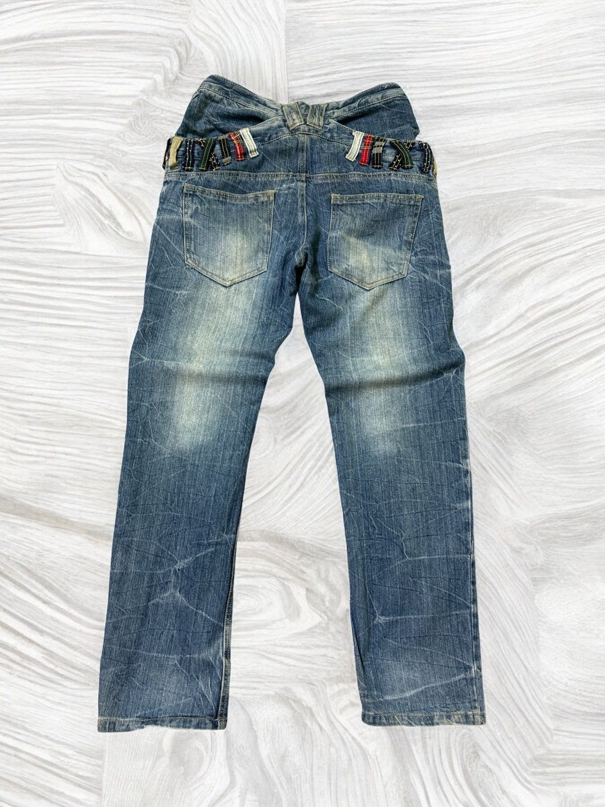 Hysteric Glamour DOUBLE WAIST SUPER RARE DISTRESSED DENIM PANTS Size US 32 / EU 48 - 2 Thumbnail