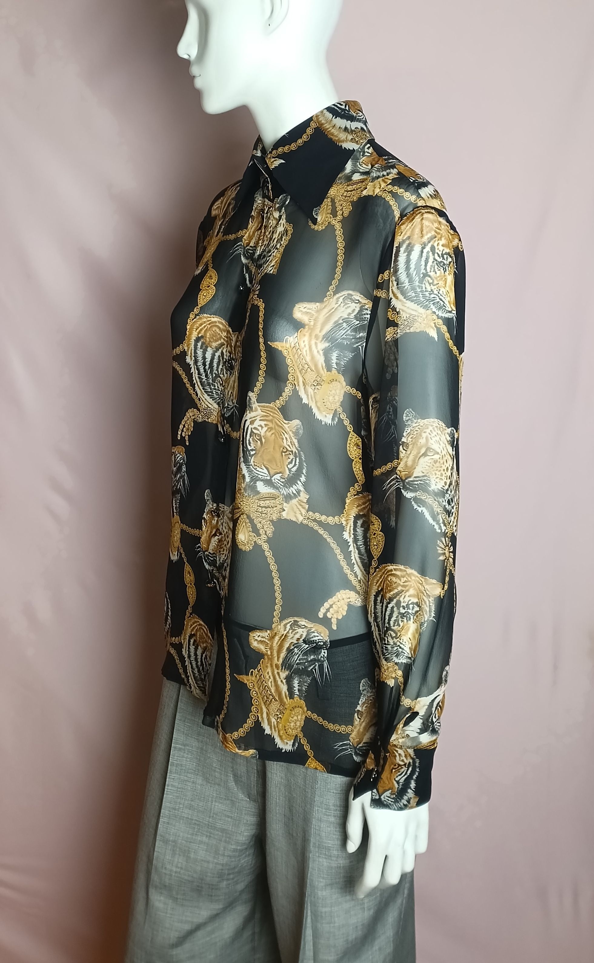 Escada ESCADA Silk Blend Blouse Shirt Tiger Print EU 40 Size M / US 6-8 / IT 42-44 - 4 Thumbnail