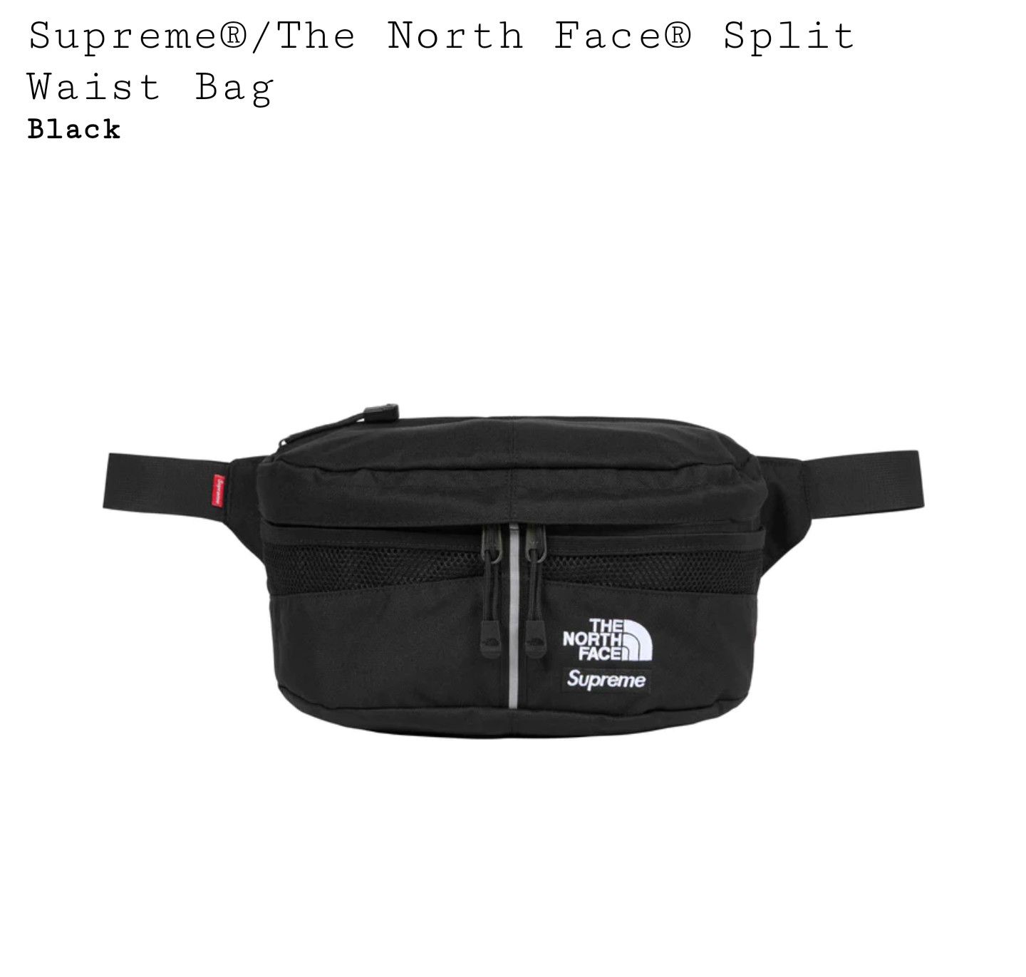 image of Supreme x The North Face Split Waist Bag in Black, Men's