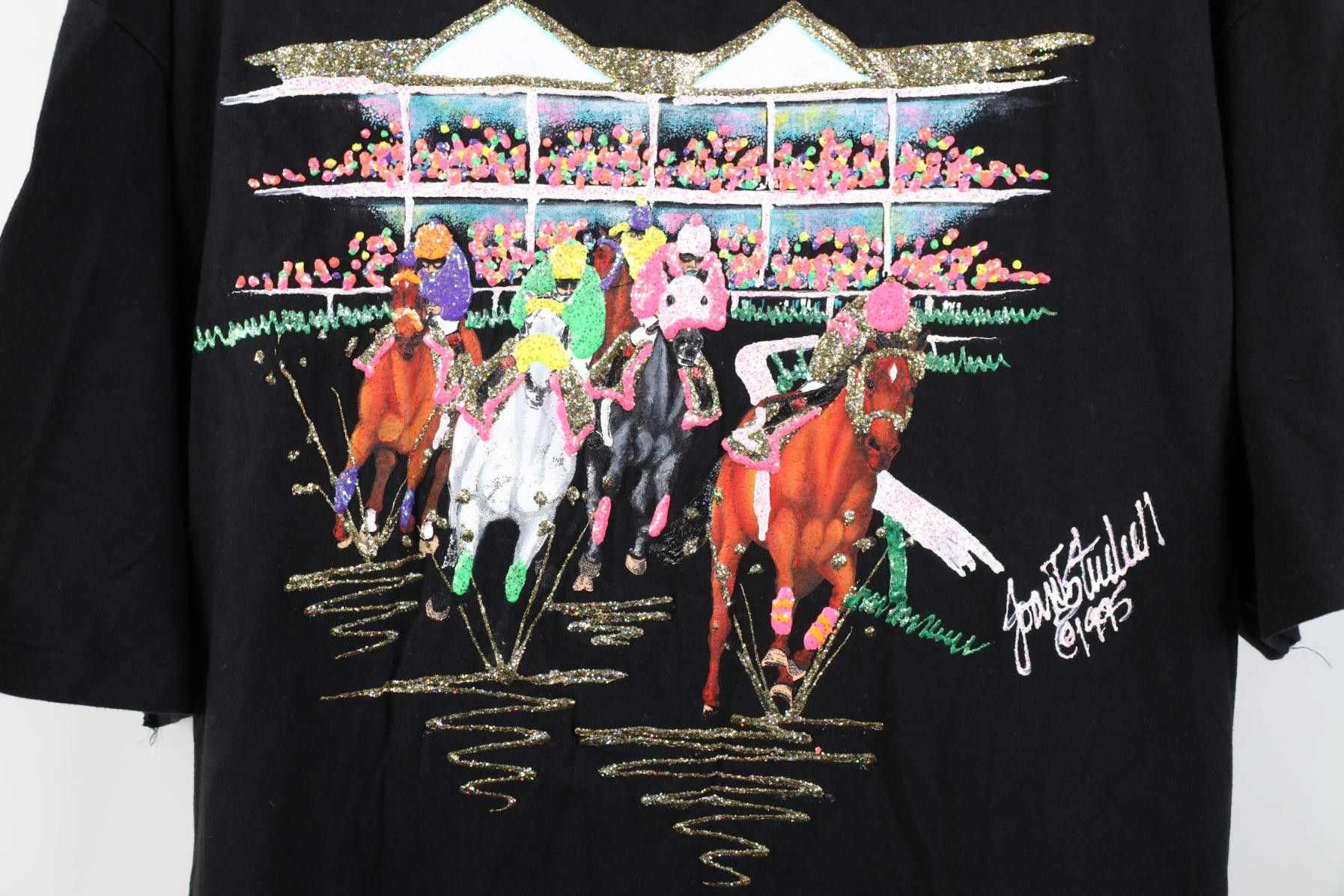 Vintage Vintage 90s Streetwear Equestrian Horse Racing T-Shirt USA Size XL / US 12-14 / IT 48-50 - 4 Thumbnail
