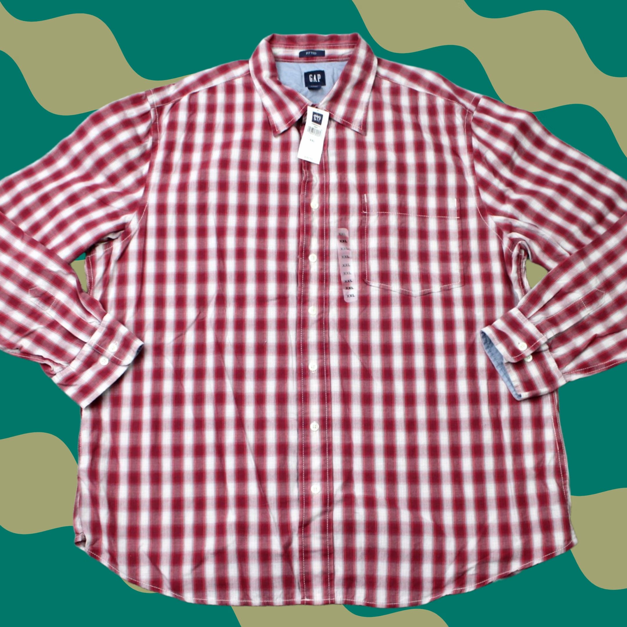 Gap GAP Shirt Mens 2XL Red Button-Up Long Sleeve 100% Cotton Button-Down Collared Size US XXL / EU 58 / 5 - 1 Thumbnail