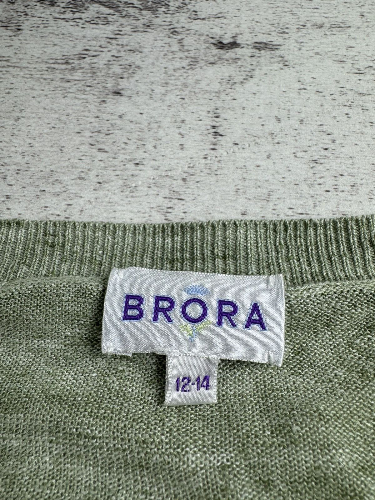 Other UK BRORA Linen 12-14 Size Green Women’s Button Cardigan Sweater Jumper Pullover Size M / US 6-8 / IT 42-44 - 7 Thumbnail