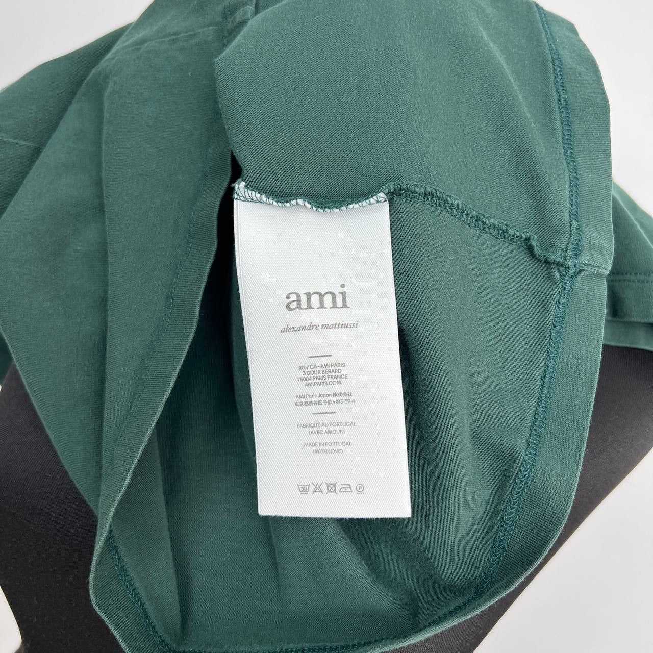 AMI AMI Paris T-shirt Dark Green Ami de Coeur Red Heart Logo Tee Size M / US 6-8 / IT 42-44 - 9 Thumbnail