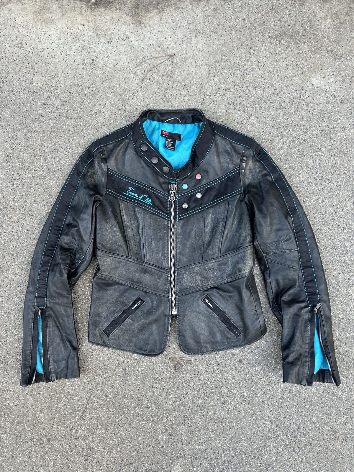 Diesel Vintage Diesel Y2K Leather Jacket Fitted Denim Moto Jacket Size M / US 6-8 / IT 42-44 - 1 Thumbnail