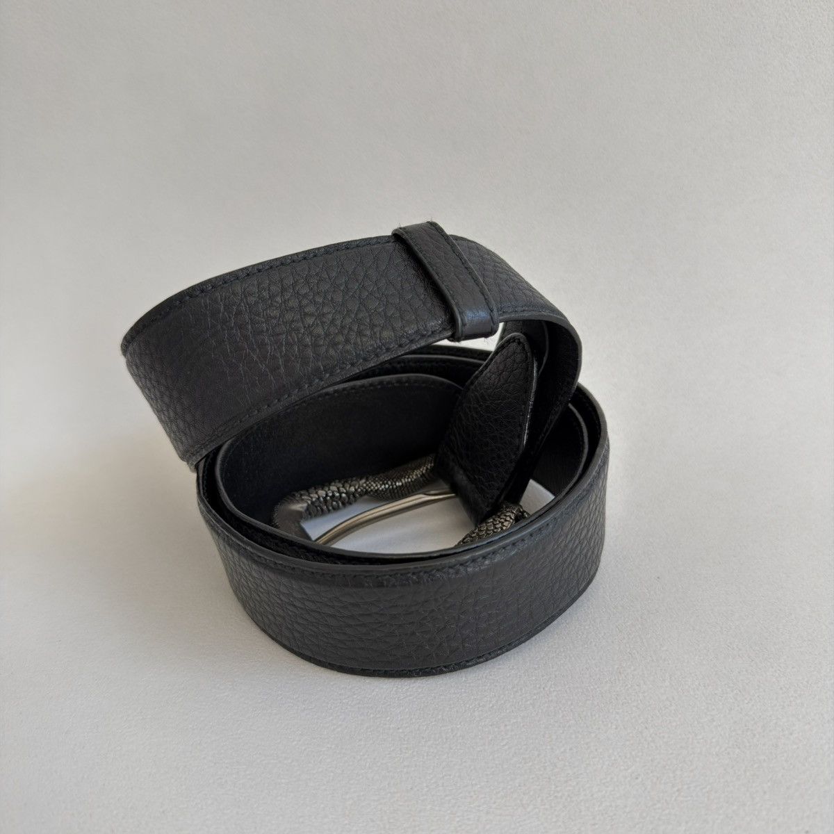 Prada Black Leather Metal ‘Serpent Buckle’ Belt Size ONE SIZE - 11 Thumbnail