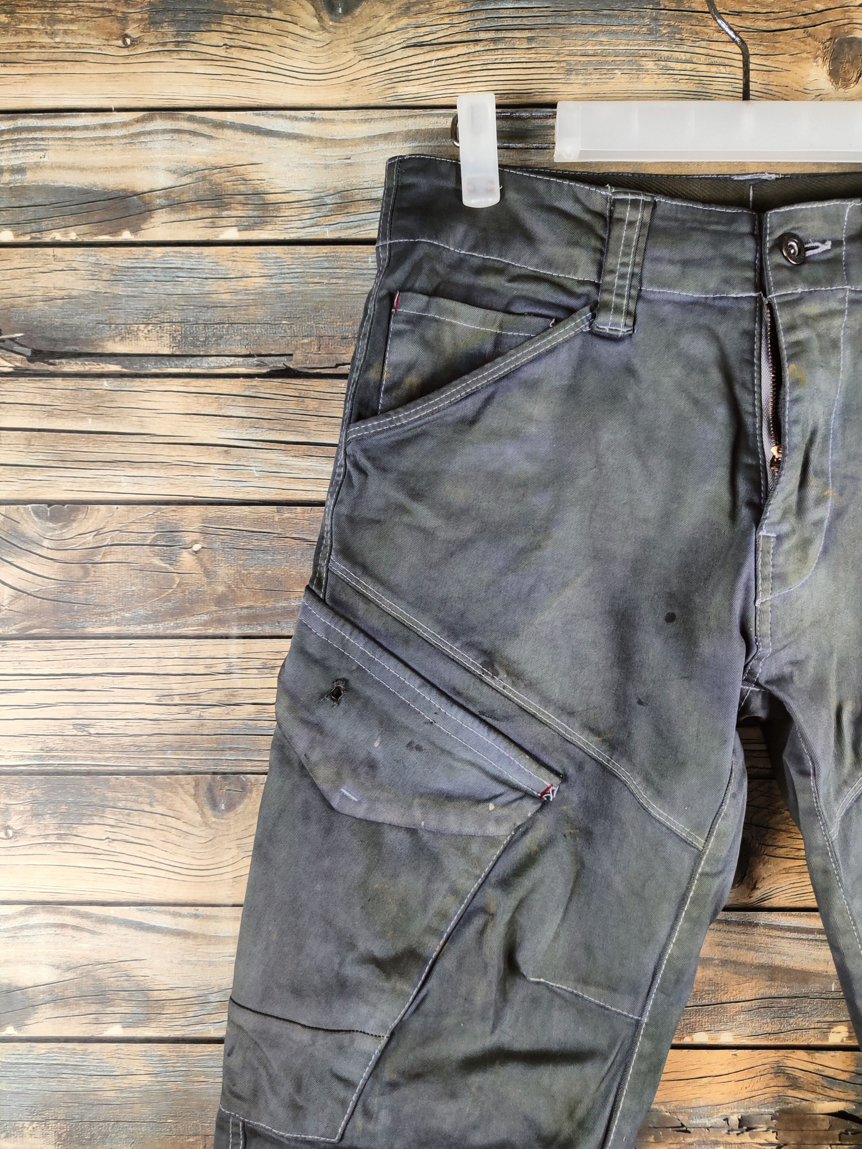 Japanese Brand Genba-Xebec Olive Multipocket Cargo Pants #46-625 Size US 29 - 3 Thumbnail
