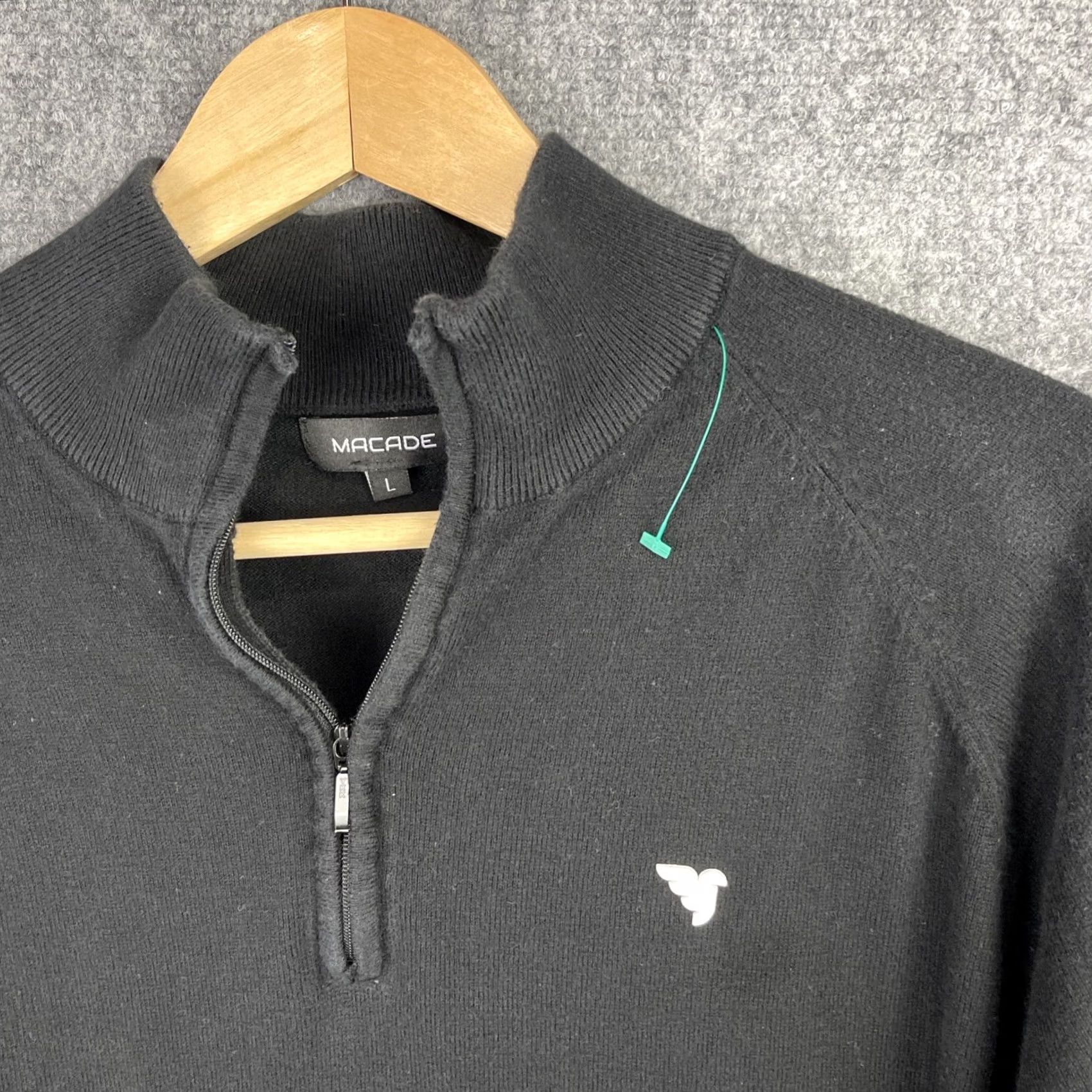 Vintage Macade Golf Sweater Mens Large Black 1/4 Zip Up Performance Pullover Golfing Sweater Size US L / EU 52-54 / 3 - 3 Thumbnail