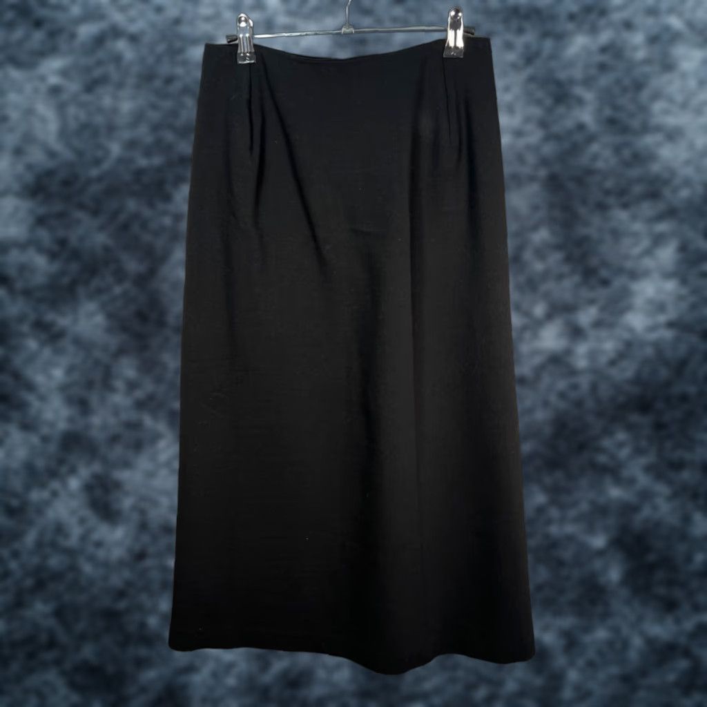 Apiece Apart Apiece Apart Black Midi Pencil Skirt Womens 4 Polyester/Wool Blend Back Zip Size 4 Casual Office? Size 27" / US 4 / IT 40 - 1 Thumbnail